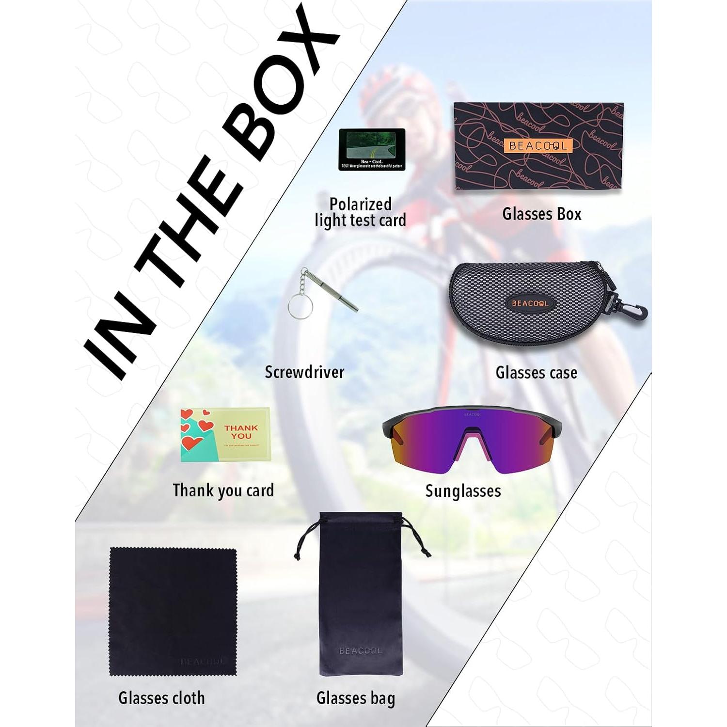 Gafas de Ciclismo BEACOOL Polarizadas UV400 TR90 Unisex