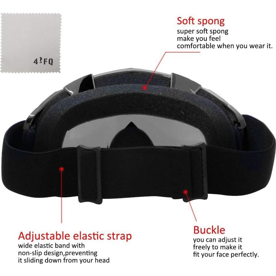 Gafas de Motocicleta 4-FQ G18 Lente Plateada Anti UV