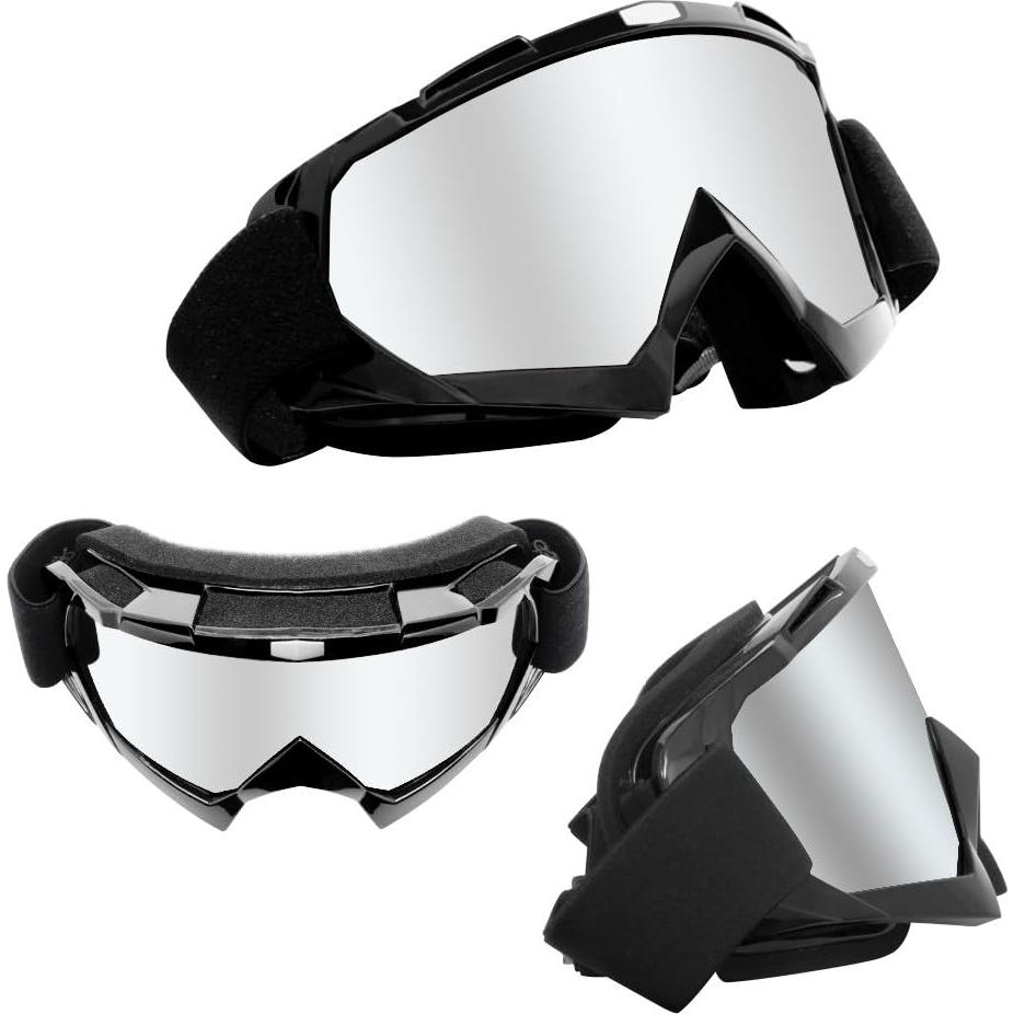 Gafas de Motocicleta 4-FQ G18 Lente Plateada Anti UV