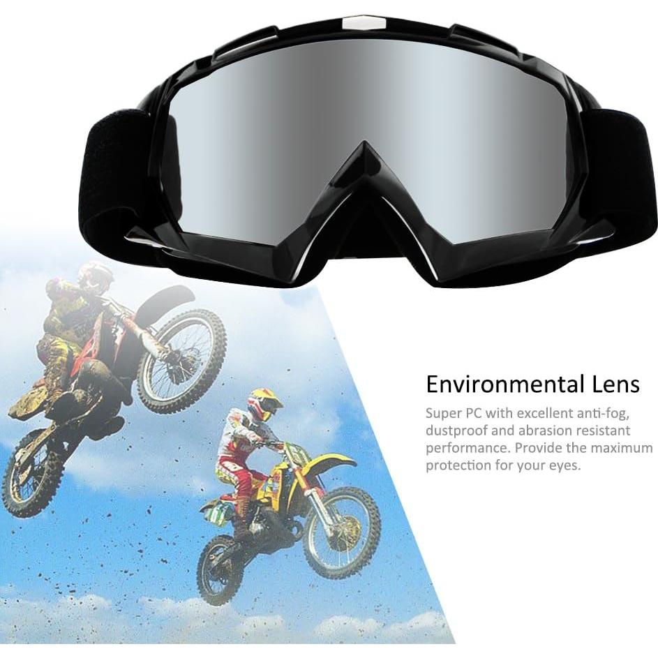 Gafas de Motocicleta 4-FQ G18 Lente Plateada Anti UV