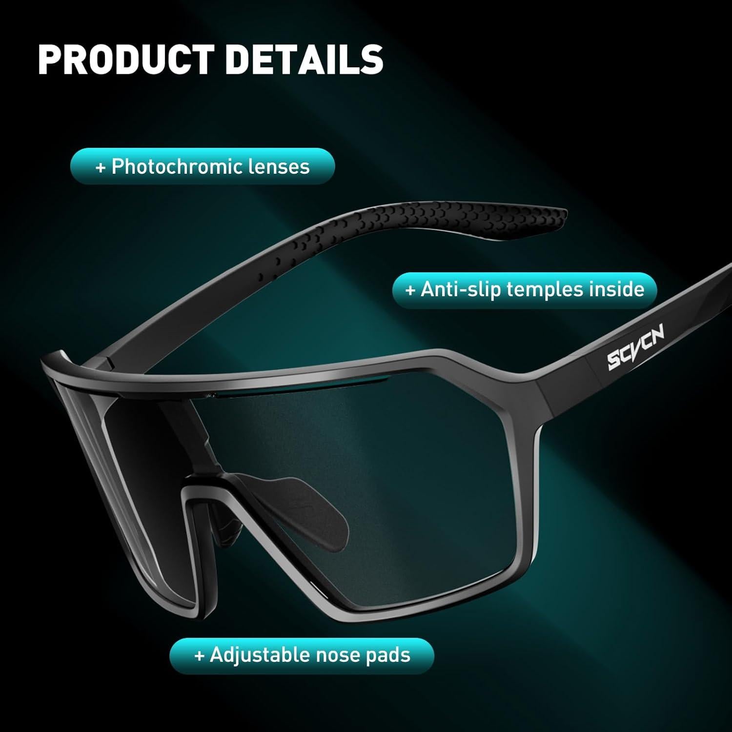 Gafas de Ciclismo SCVCN Fotoquímicas UV400 Ajustables