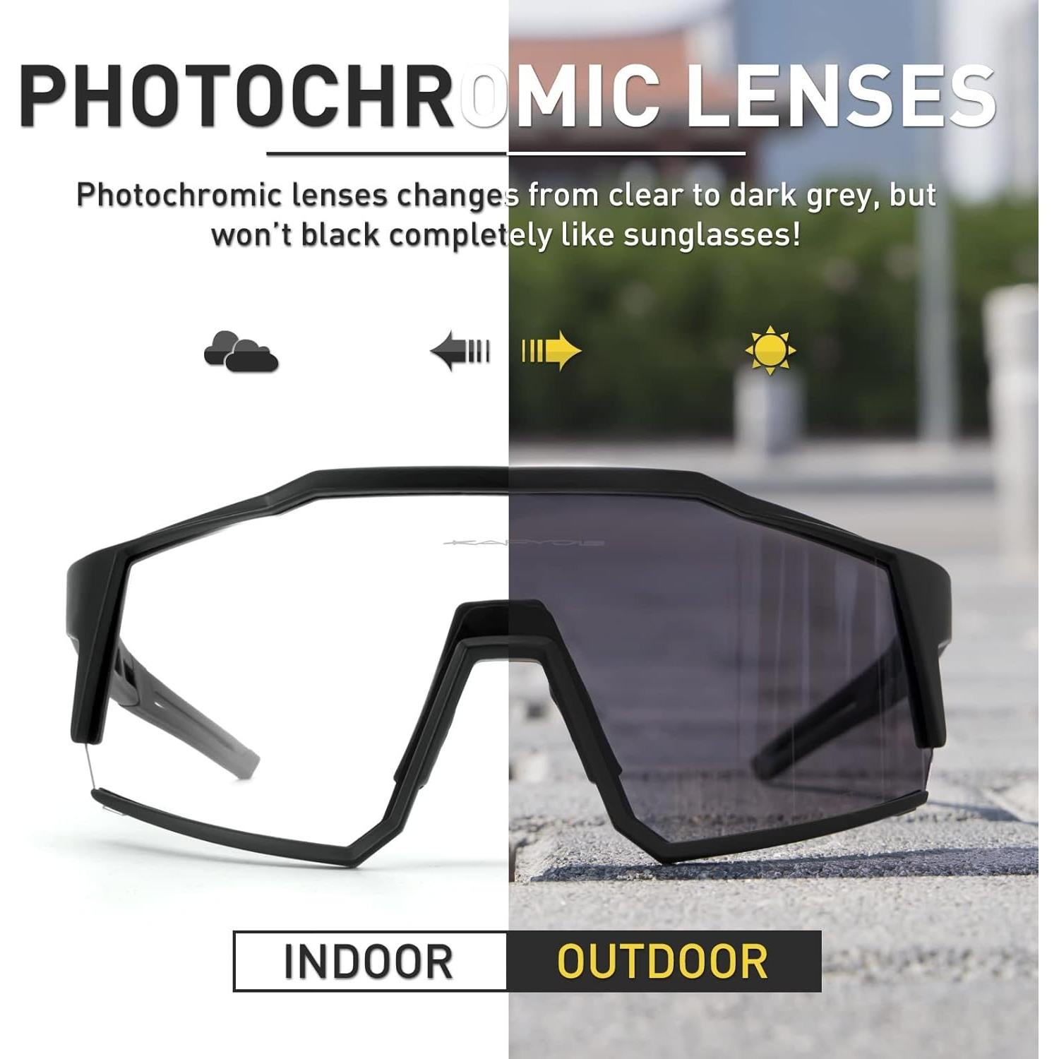 Gafas de Ciclismo KAPVOE K9022 Fotoquímicas UV400