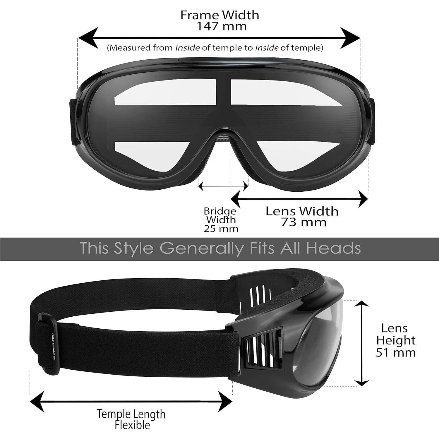 Gafas de Motocicleta Bikershades Thunder Fit Over UV400