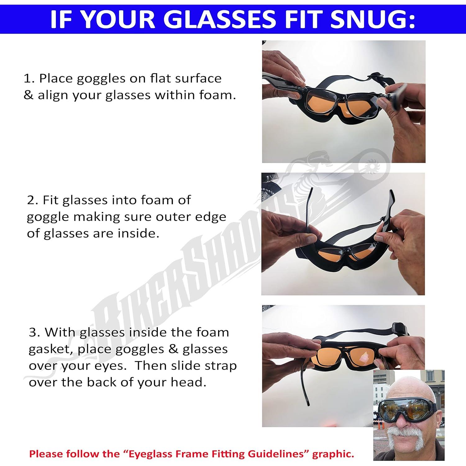 Gafas de Motocicleta Bikershades Thunder Fit Over UV400