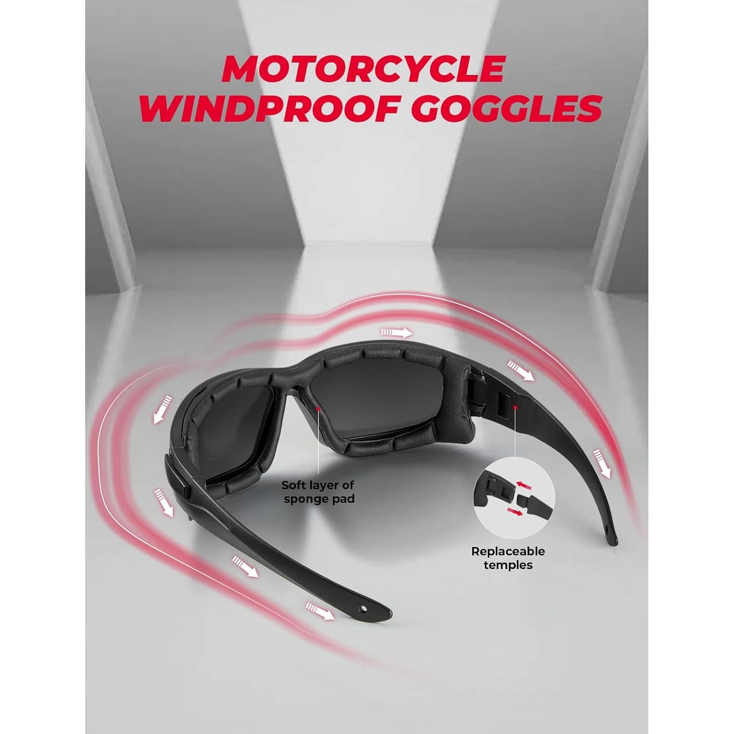 Gafas de Motocicleta KEMIMOTO con Lentes Intercambiables