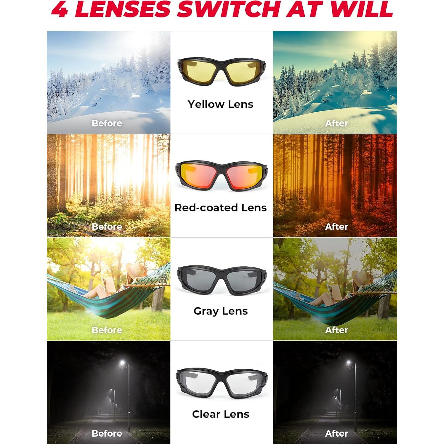 Gafas de Motocicleta KEMIMOTO con Lentes Intercambiables