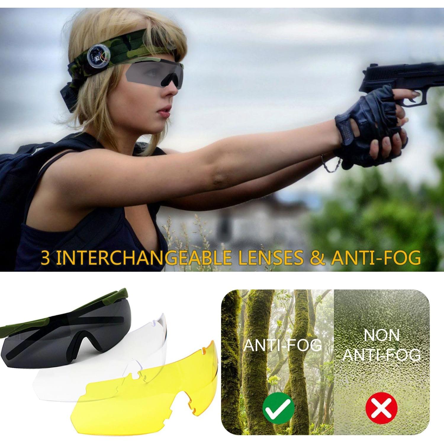 Gafas de Tiro SPOSUNE con 3 Lentes Intercambiables