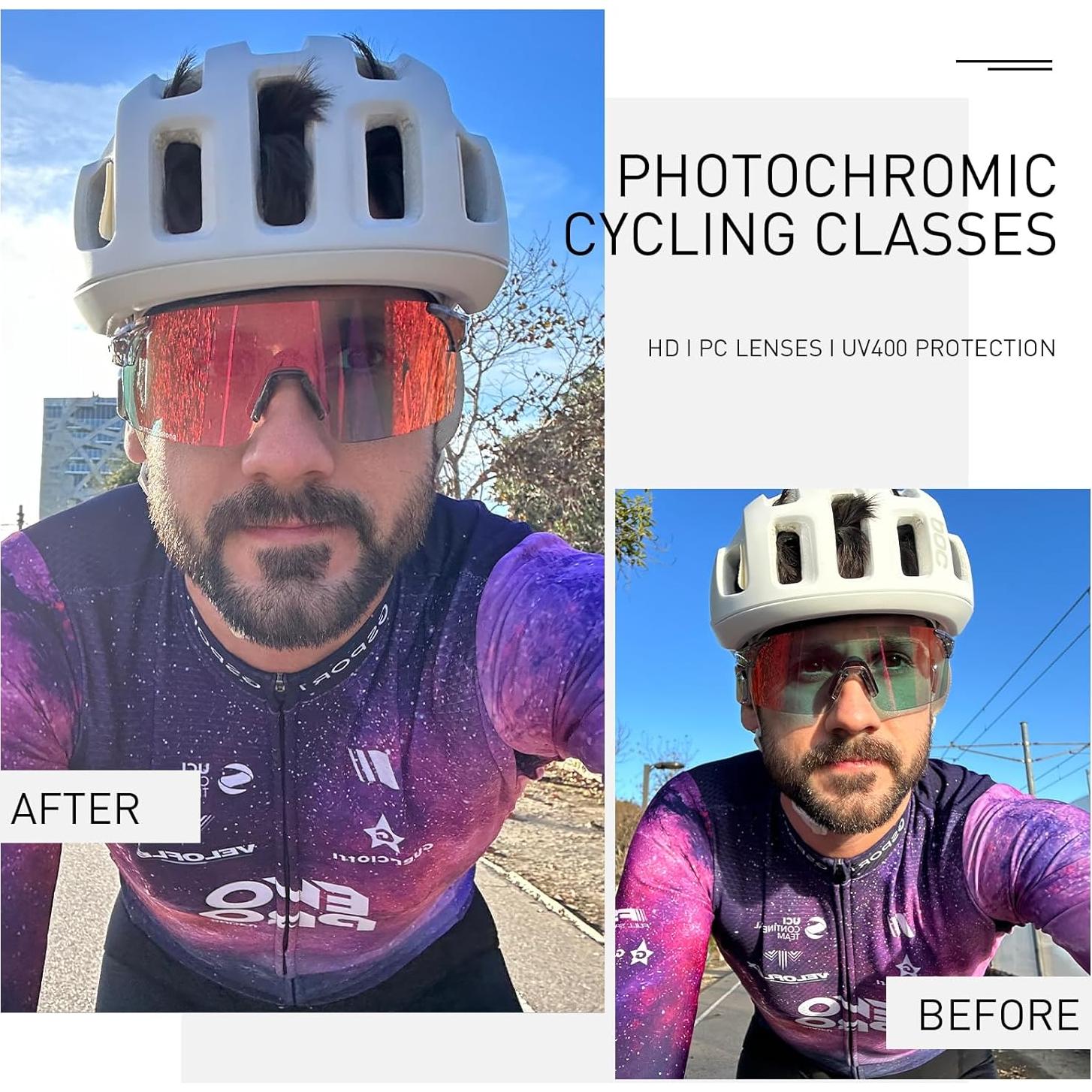 Gafas de Ciclismo SCVCN Fotoquímicas UV400 Ajustables