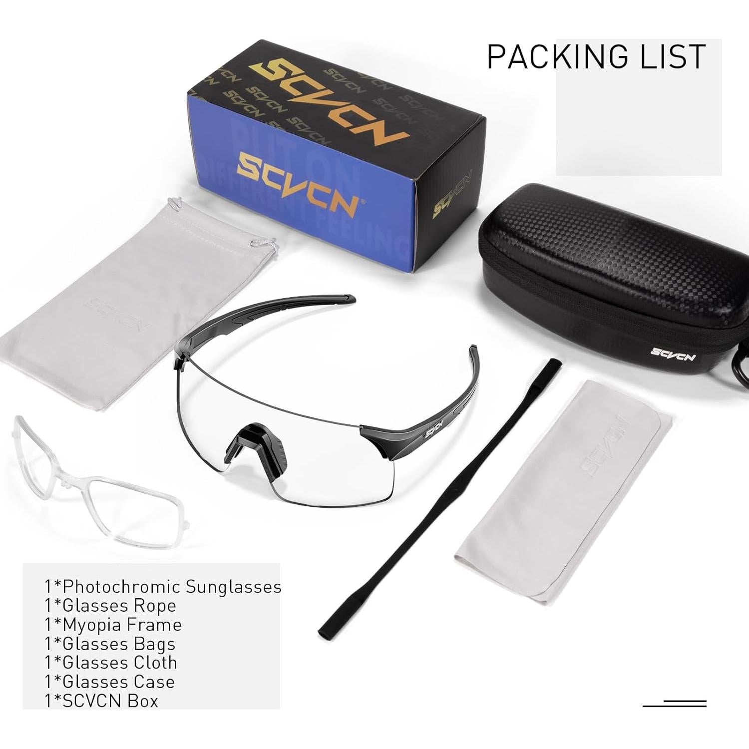 Gafas de Ciclismo SCVCN Fotoquímicas UV400 Ajustables