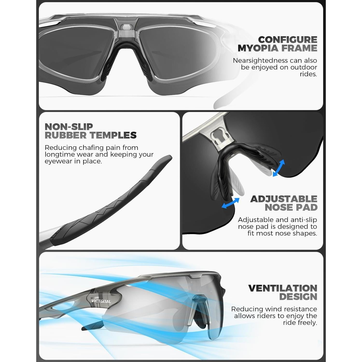 Gafas de Ciclismo VICTGOAL Polarizadas UV400 Unisex TR90