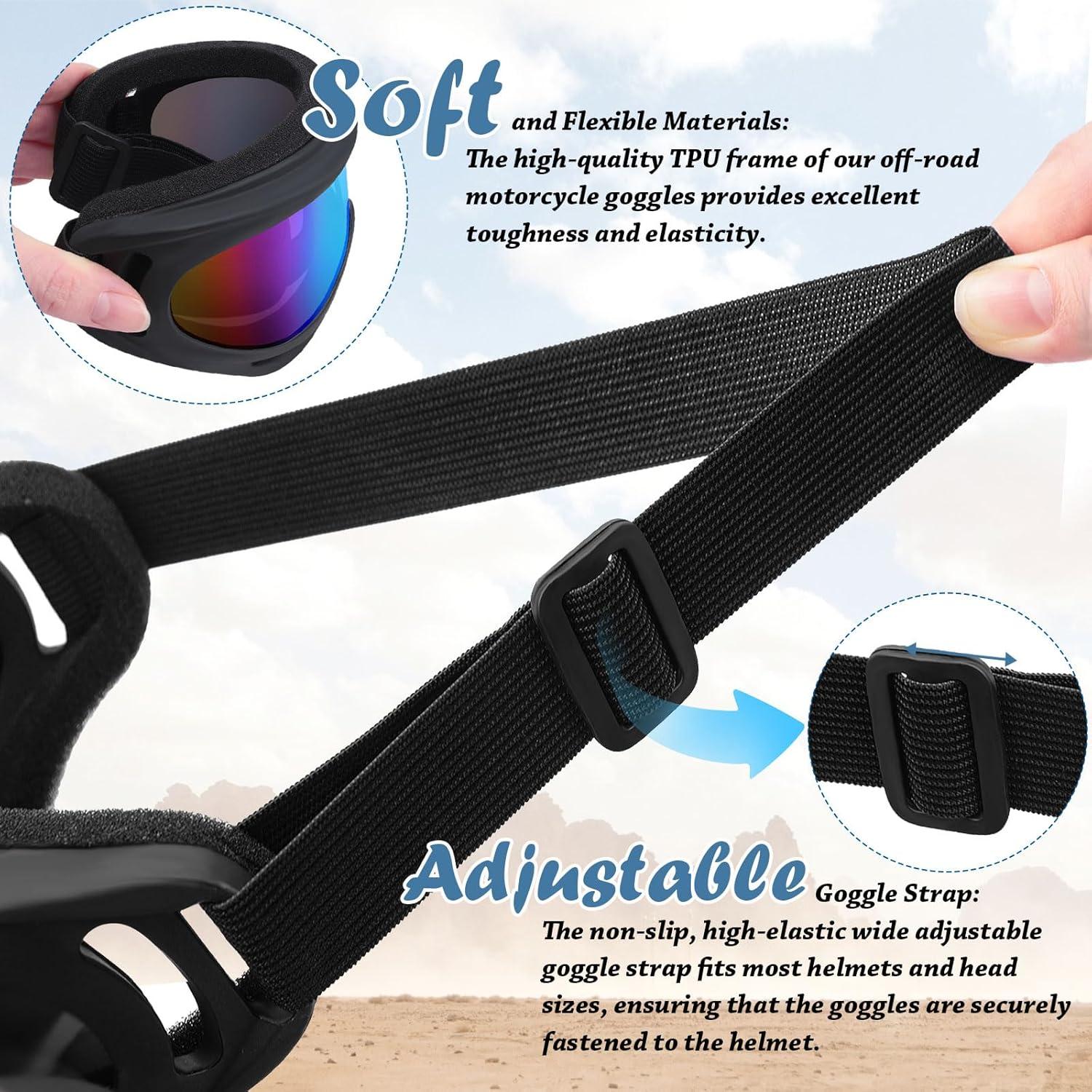 Gafas de Motocross YENPK Paquete de 2 con Lentes Anti-impacto