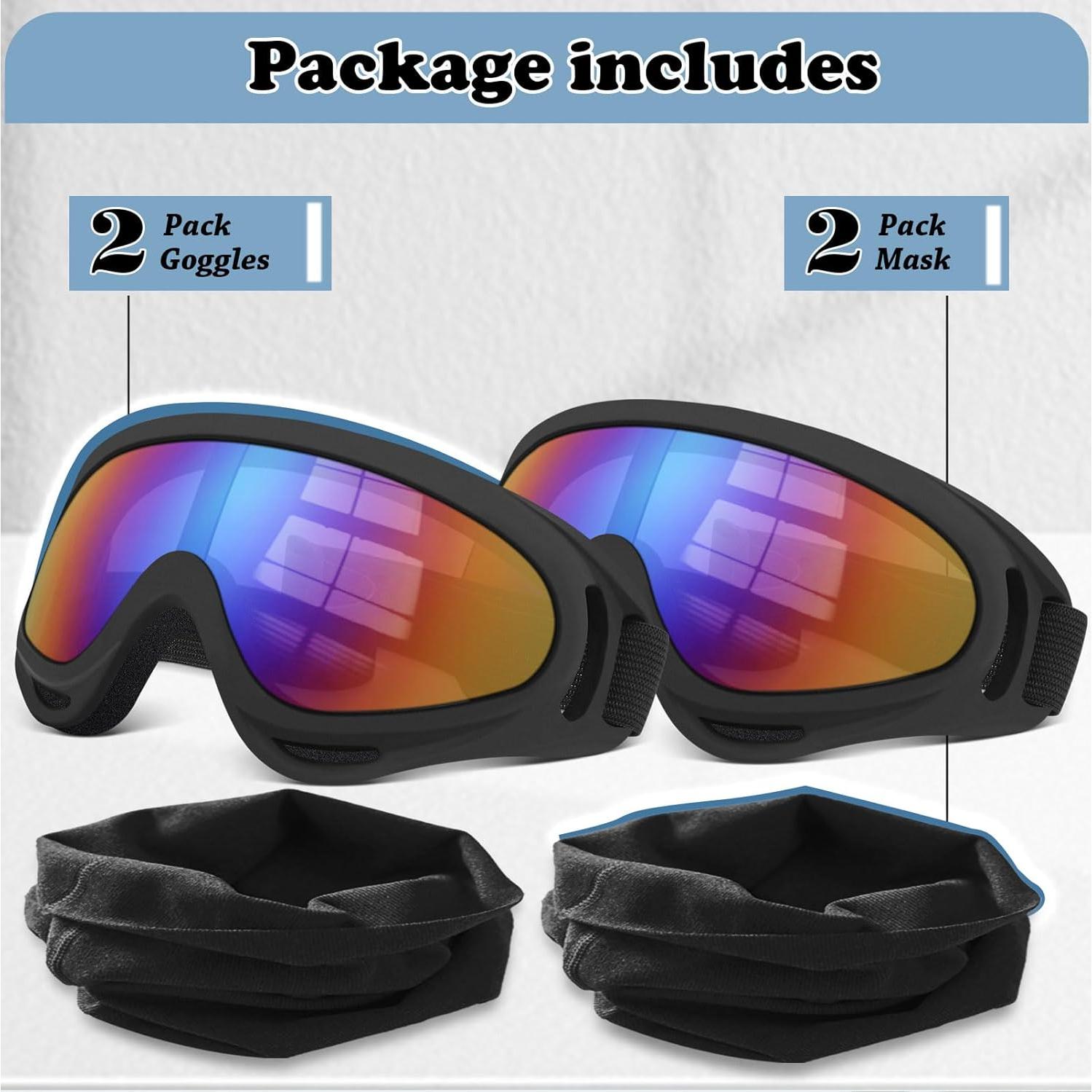 Gafas de Motocross YENPK Paquete de 2 con Lentes Anti-impacto