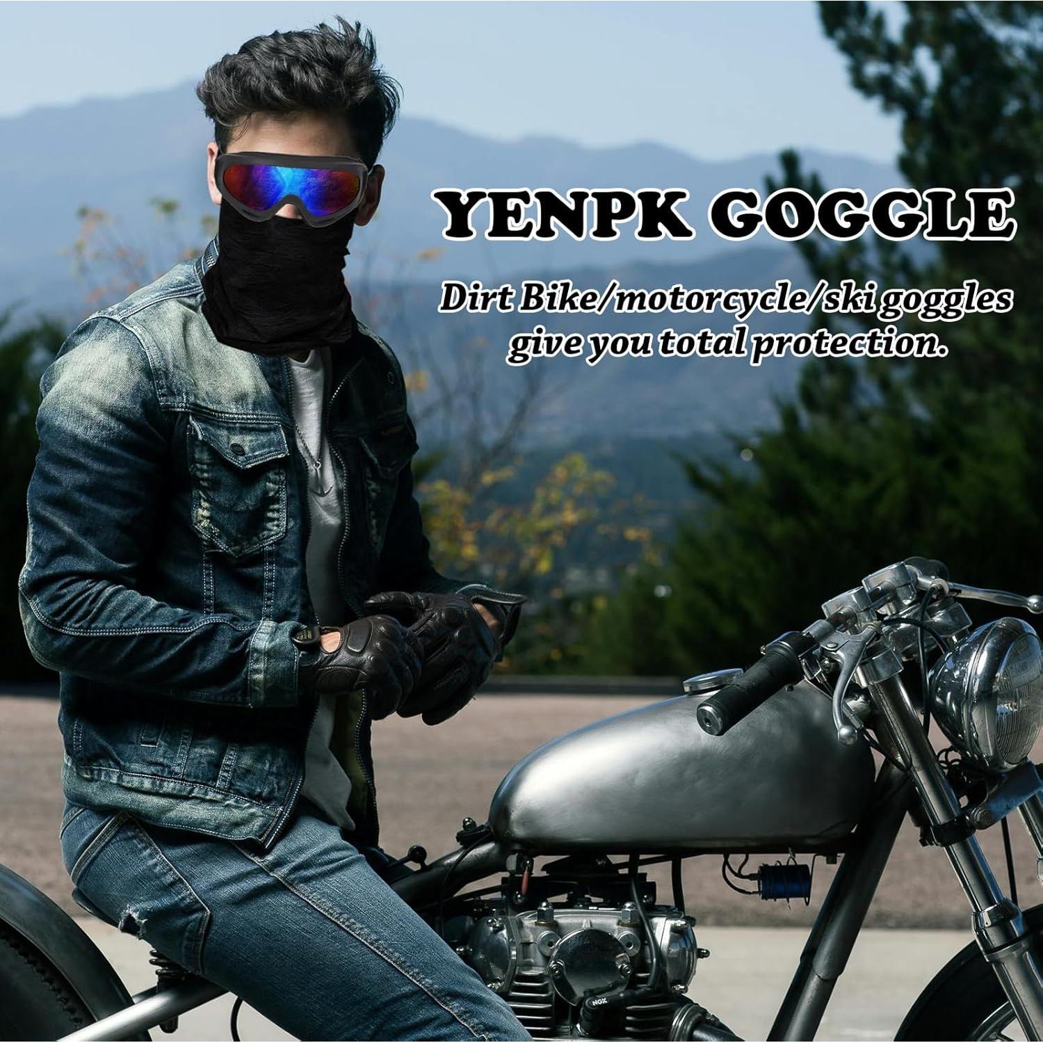 Gafas de Motocross YENPK Paquete de 2 con Lentes Anti-impacto