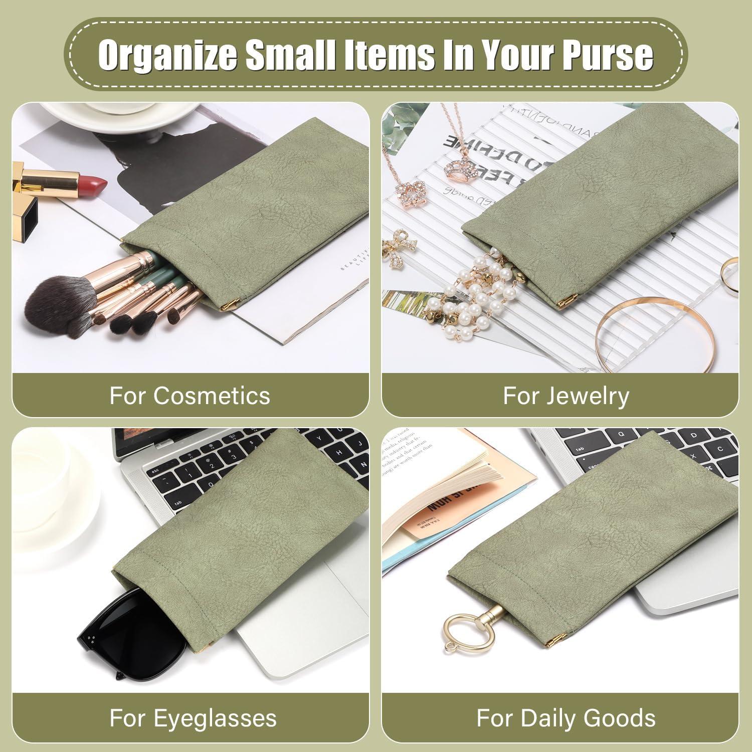 Estuche para Gafas Sightor 2 Pcs Cuero Impermeable Rosa Verde