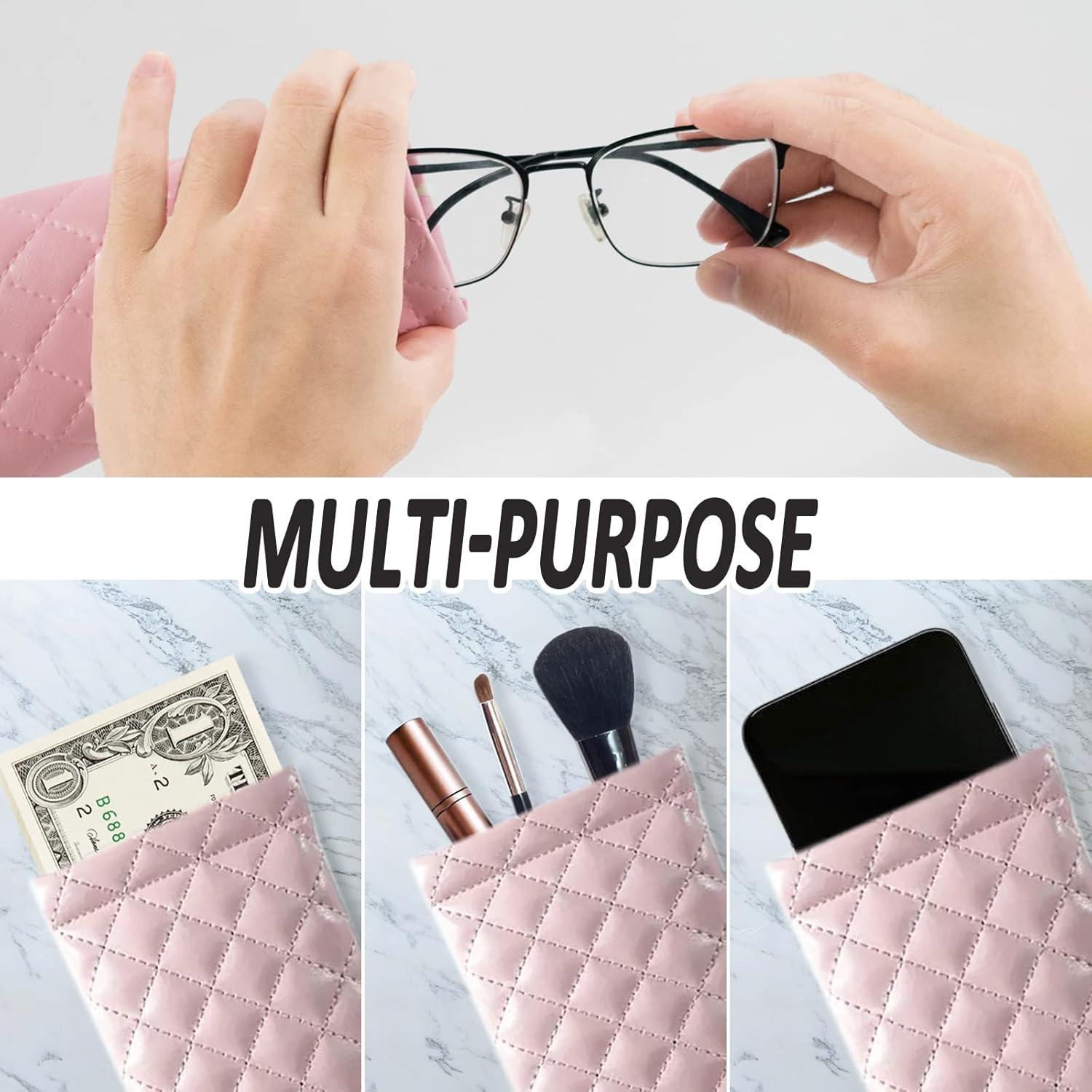Estuche para Gafas 4 Pcs Cuero Suave con Paño de Limpieza
