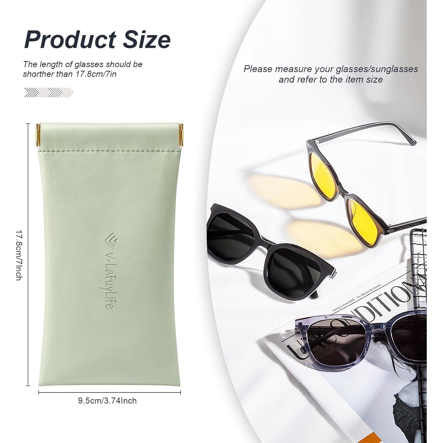 Estuche para Gafas Suave 2 Pack - Cuero PU Rosa Verde