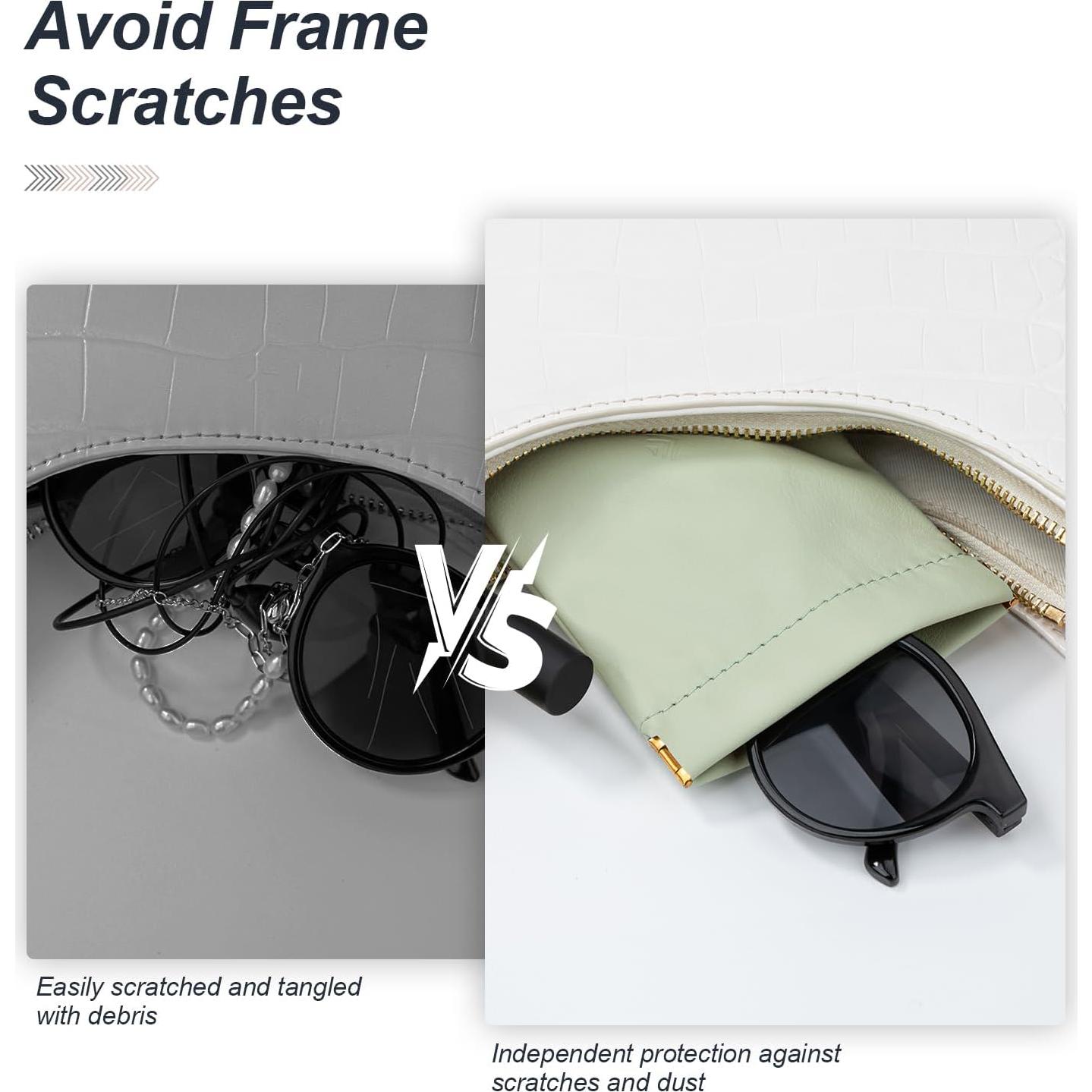 Estuche para Gafas Suave 2 Pack - Cuero PU Rosa Verde