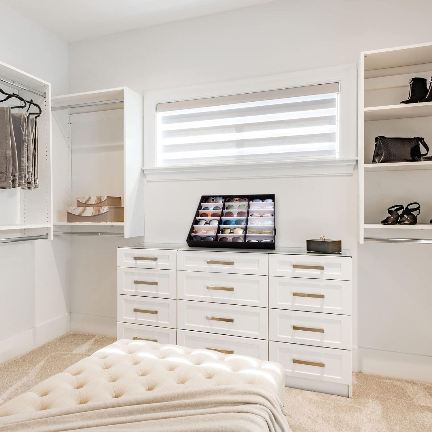 Organizador de Gafas Juvale 18 Compartimentos Negro 47x37.8cm