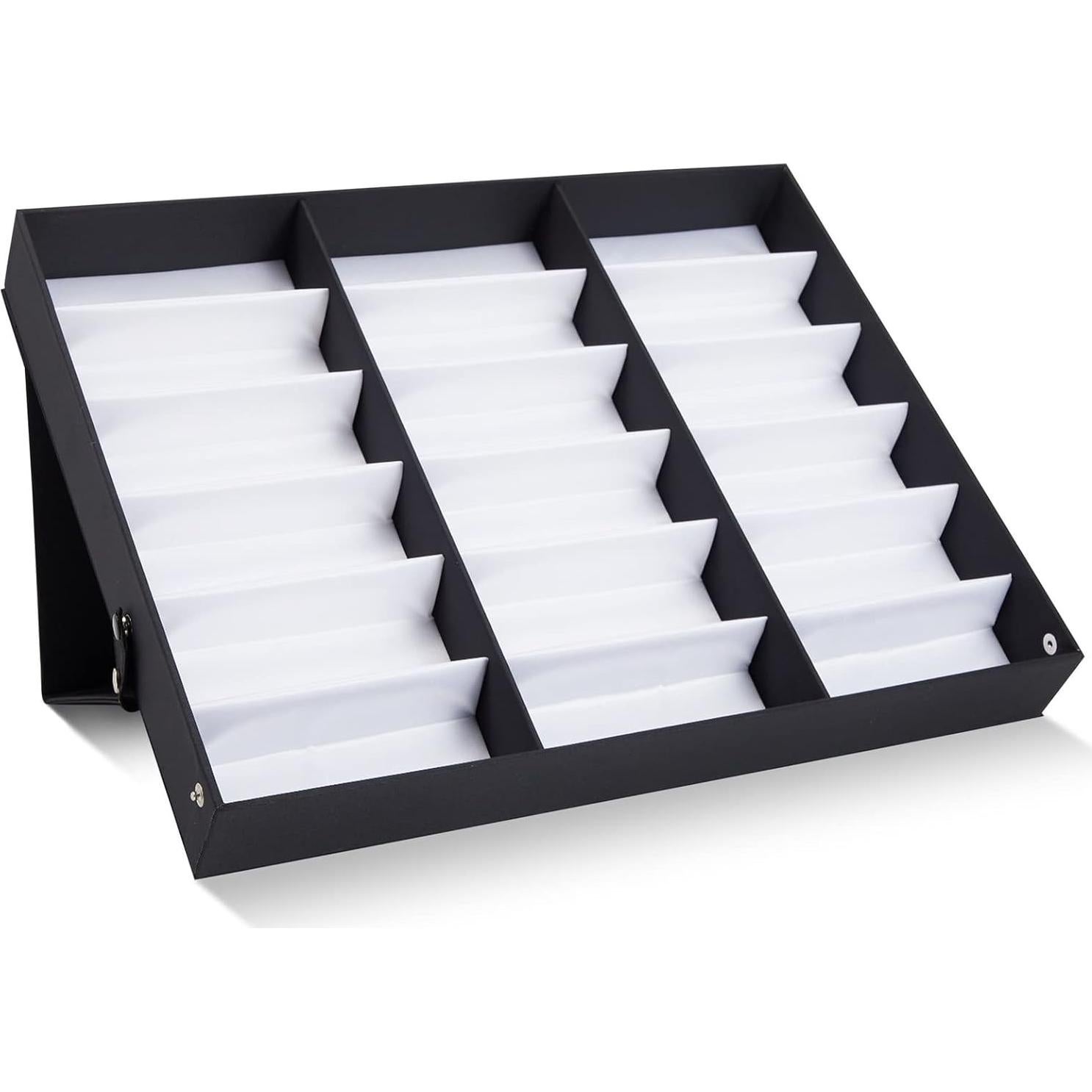 Organizador de Gafas Juvale 18 Compartimentos Negro 47x37.8cm