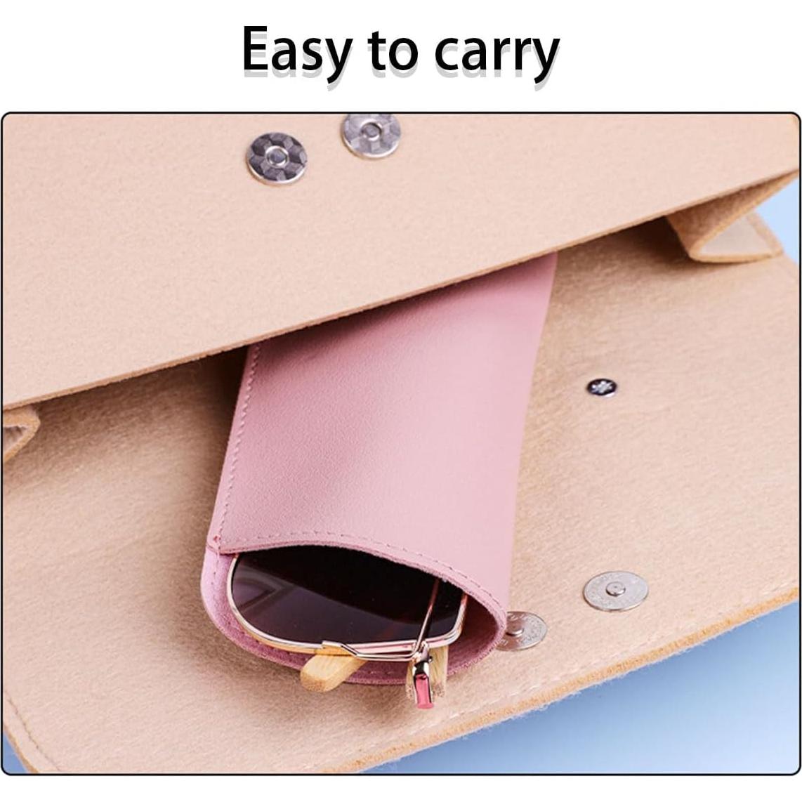 12 Fundas de Gafas de Cuero Multicolor Suaves 18.87x10.21cm