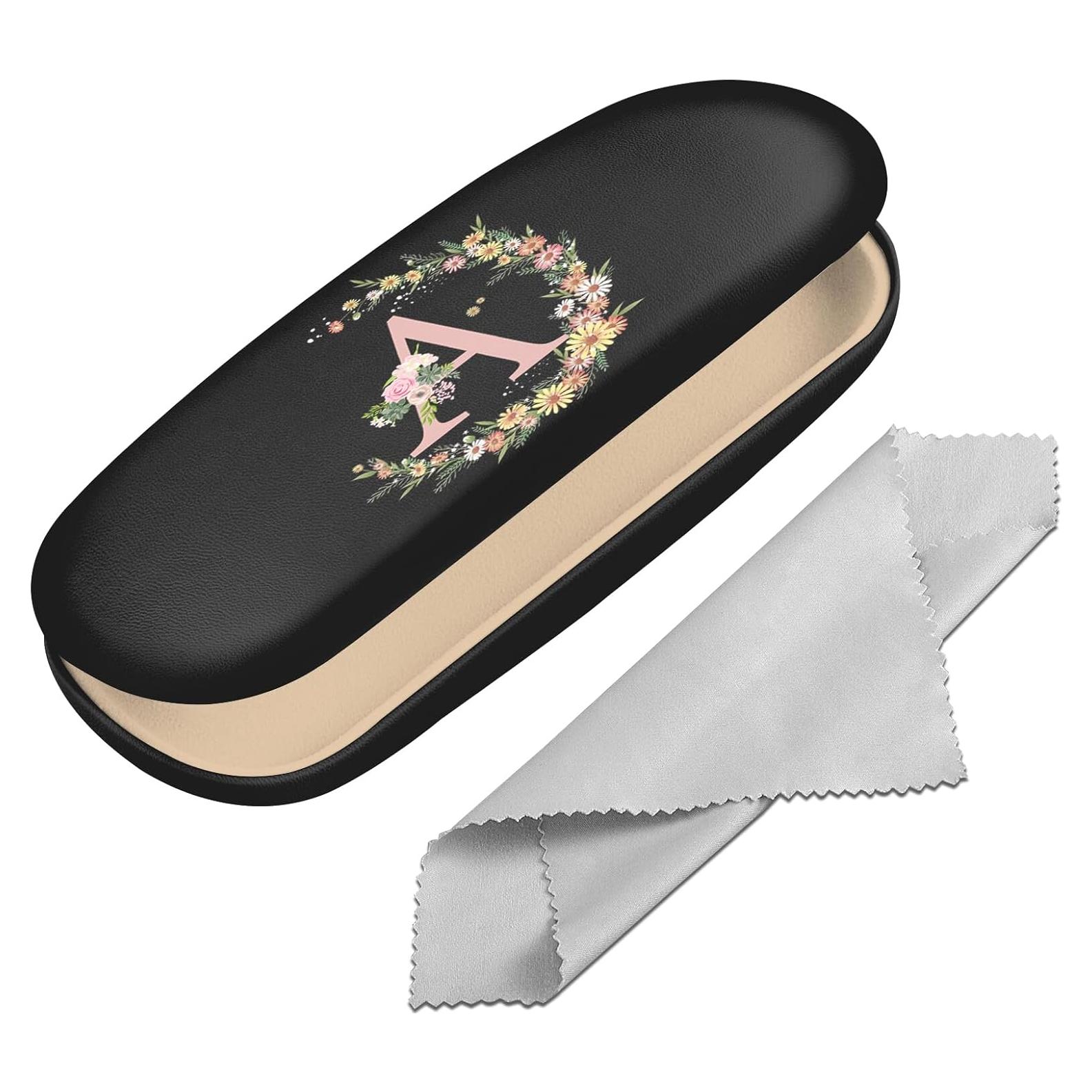 Estuche Duro para Gafas Cuero PU con Paño de Limpieza