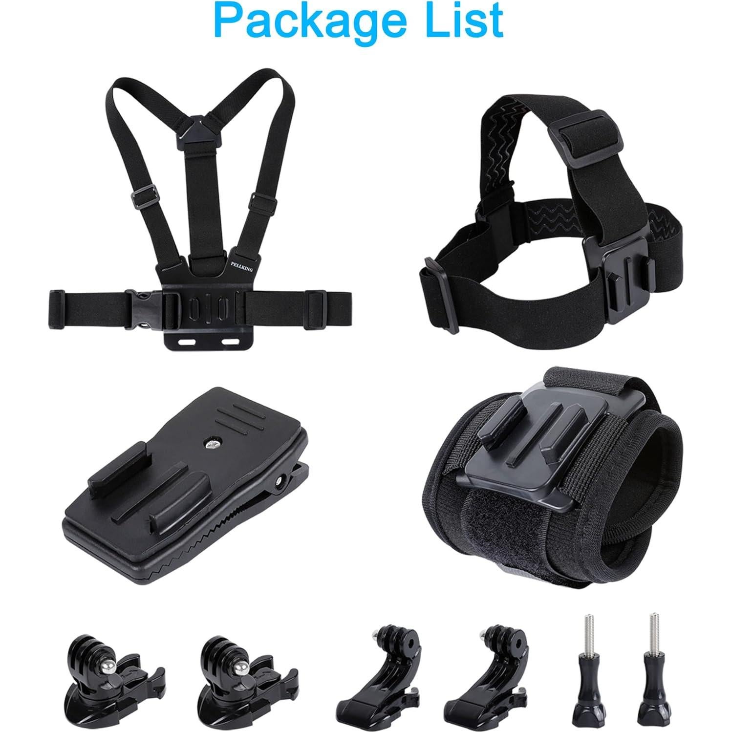 Juego de Accesorios GoPro PellKing PK-CDS + Soporte y Correas