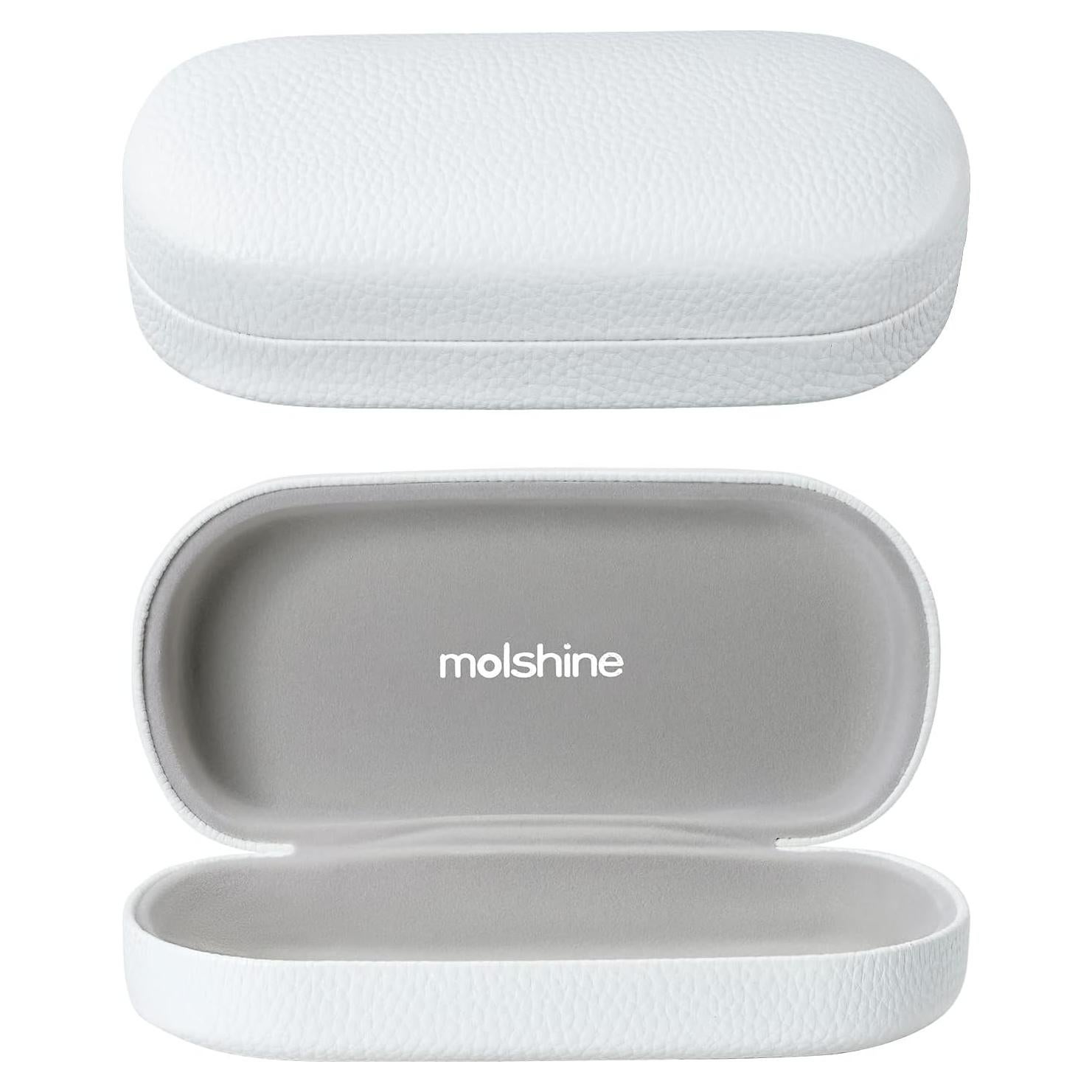 Molshine Funda Dura de Cuero para Gafas Unisex 15.6x7cm