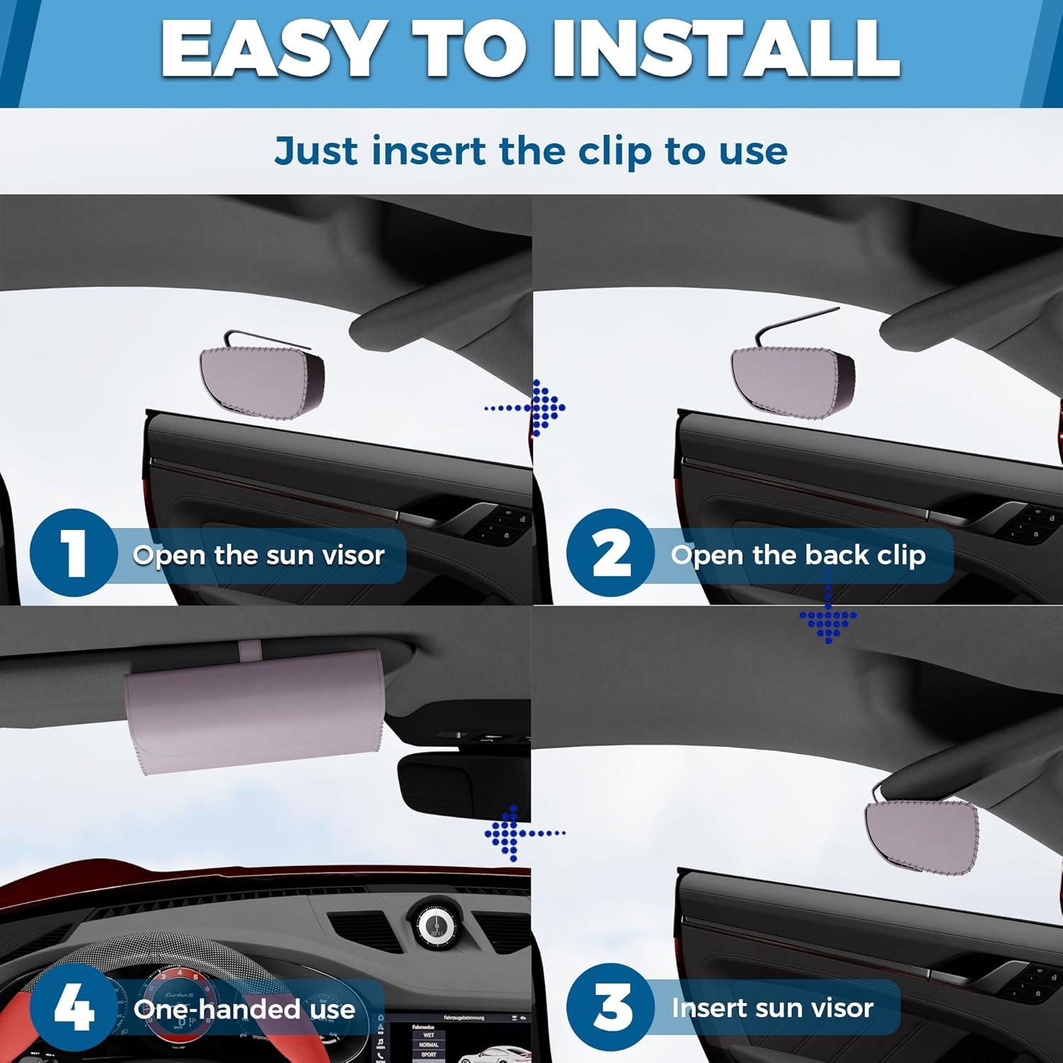 Soporte de Gafas ROSON para Visera de Coche Gris