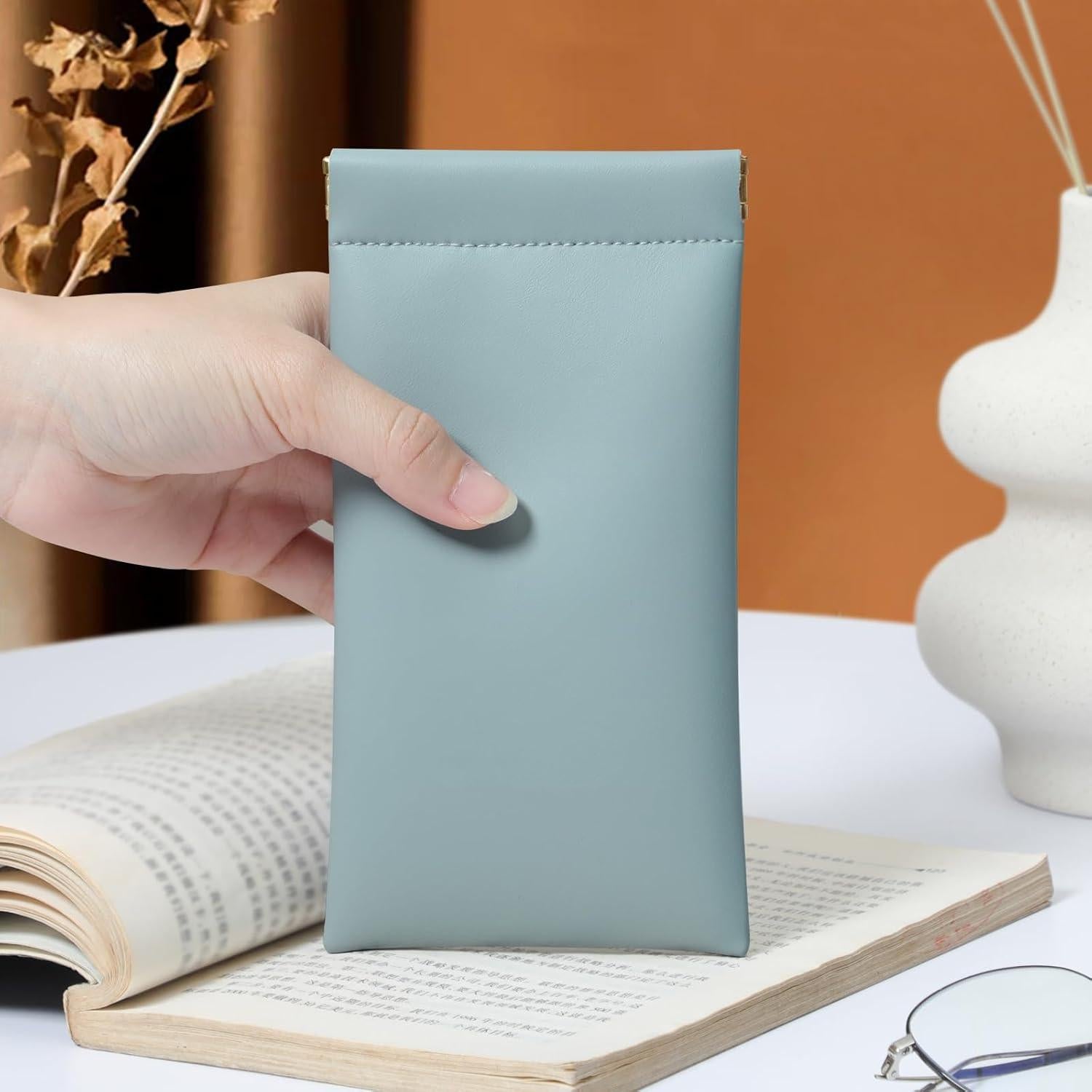 Estuche para Gafas MEIBOOCH de Cuero Suave Grande