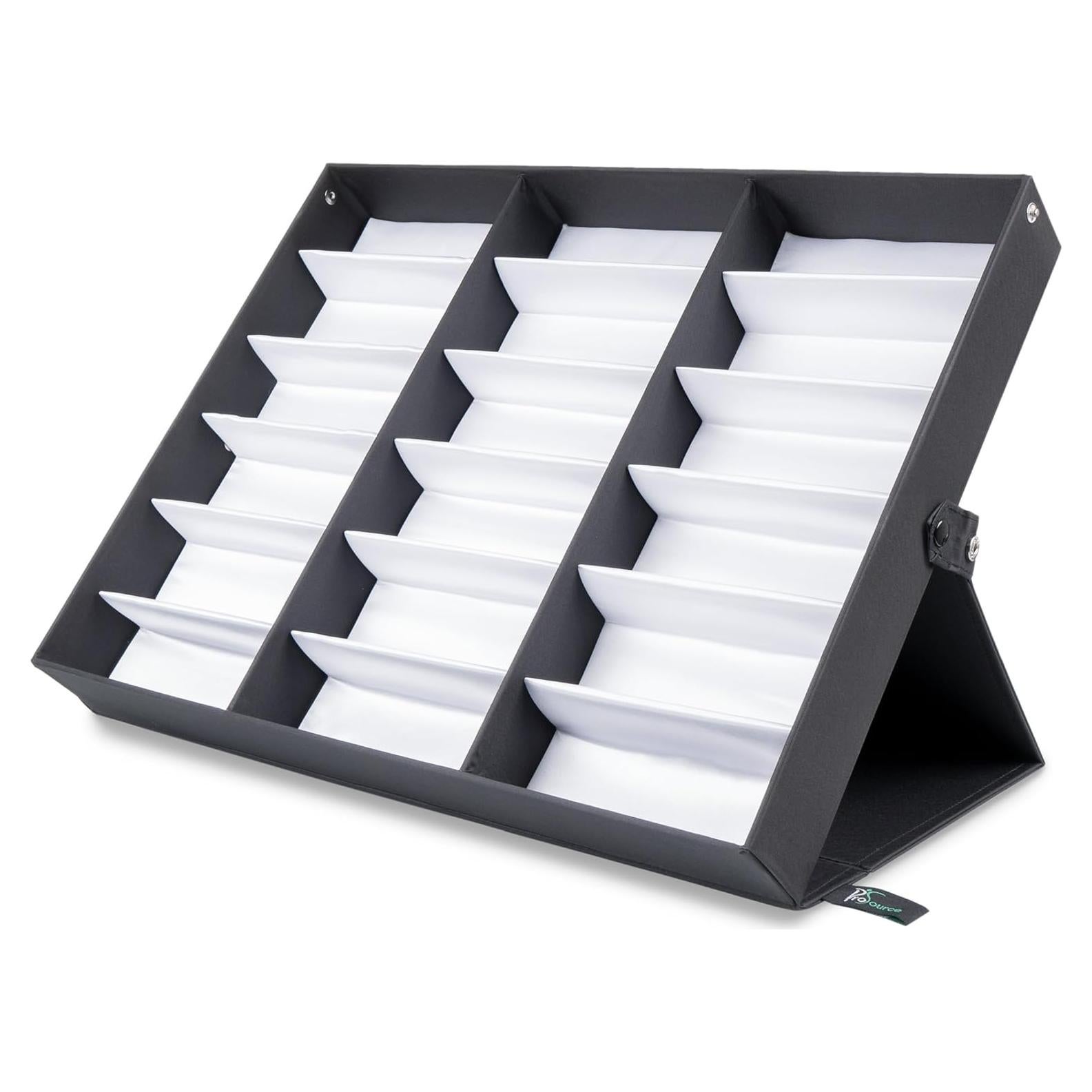 ProSource Caja para Gafas de Sol 18 Compartimentos Negra