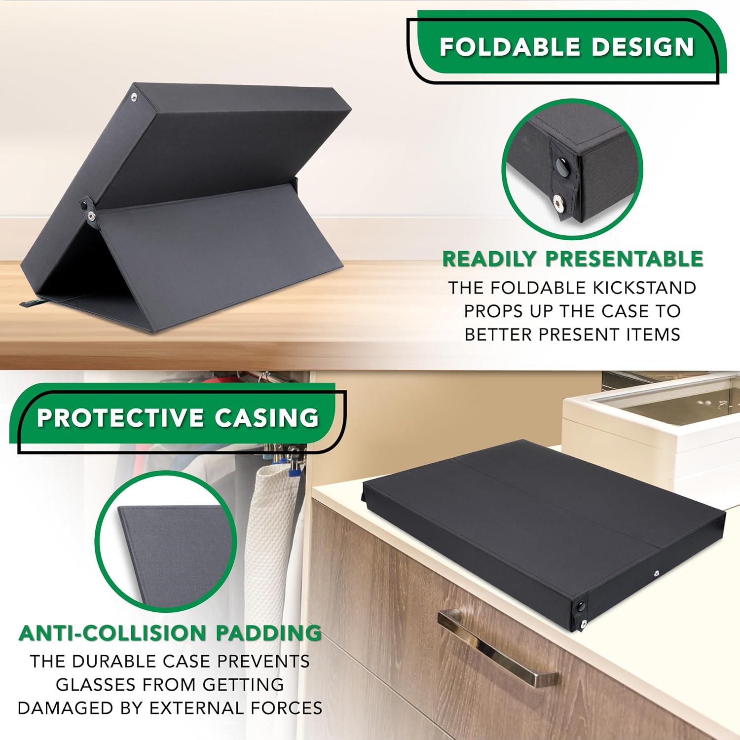 ProSource Caja para Gafas de Sol 18 Compartimentos Negra