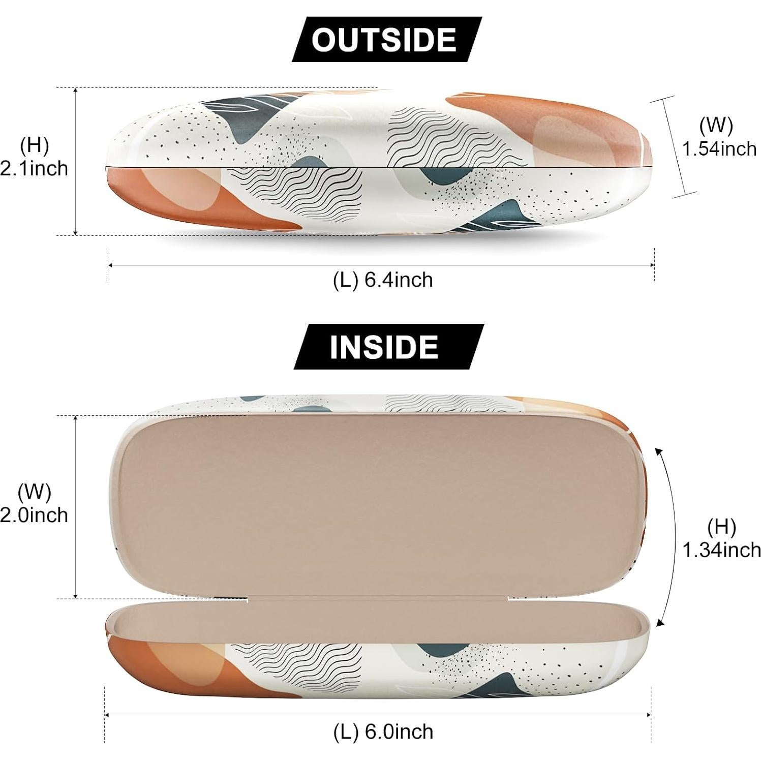 Estuche Duro para Gafas Hoja Boho con Paño de Limpieza