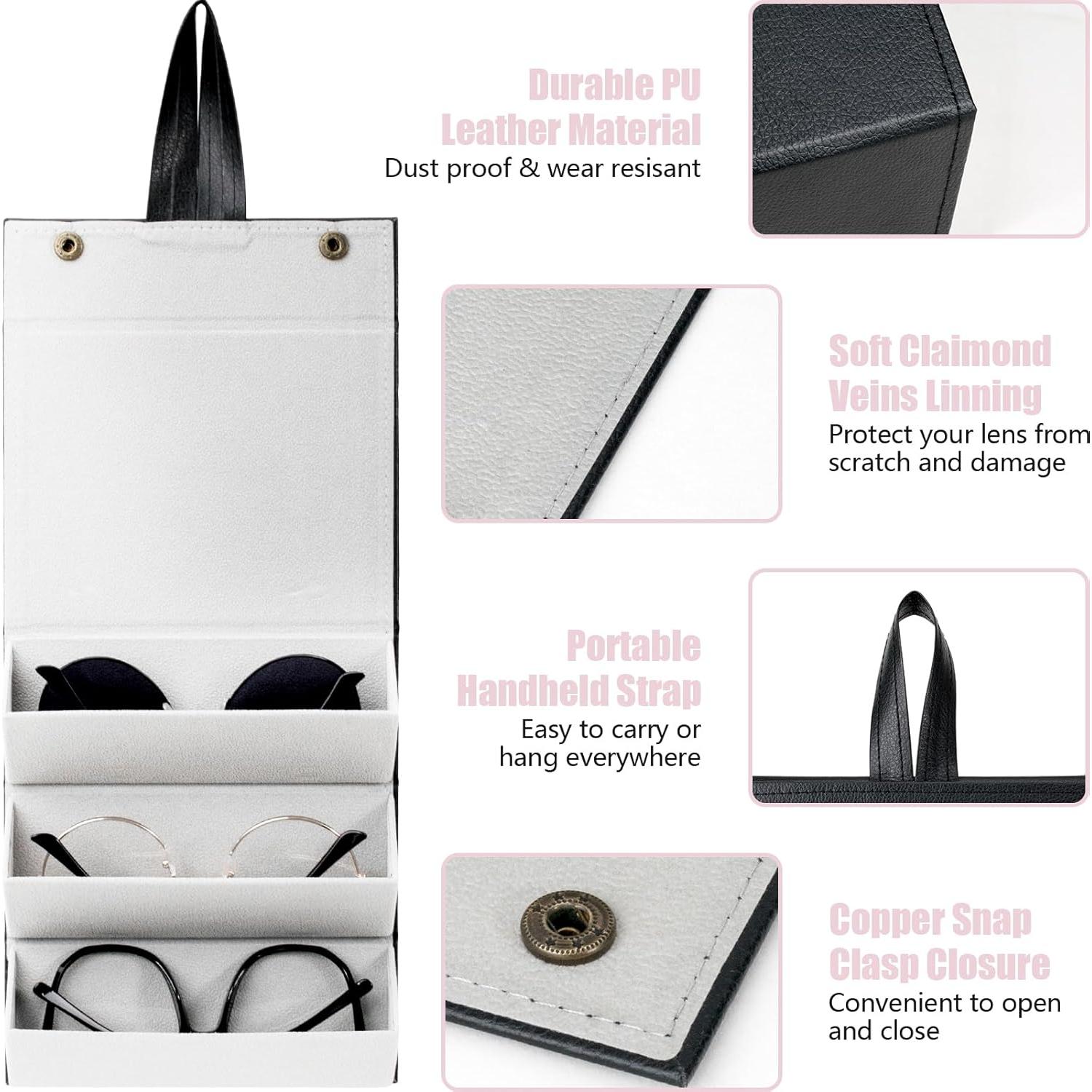 Estuche Plegable para Gafas de Sol - Negro - Organizador Multifuncional