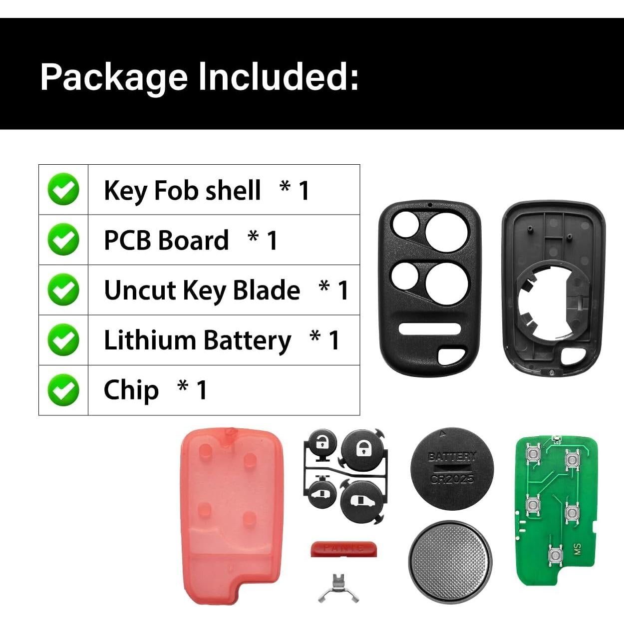 Control Remoto Llave Honda Odyssey 2001-2004 5 Botones