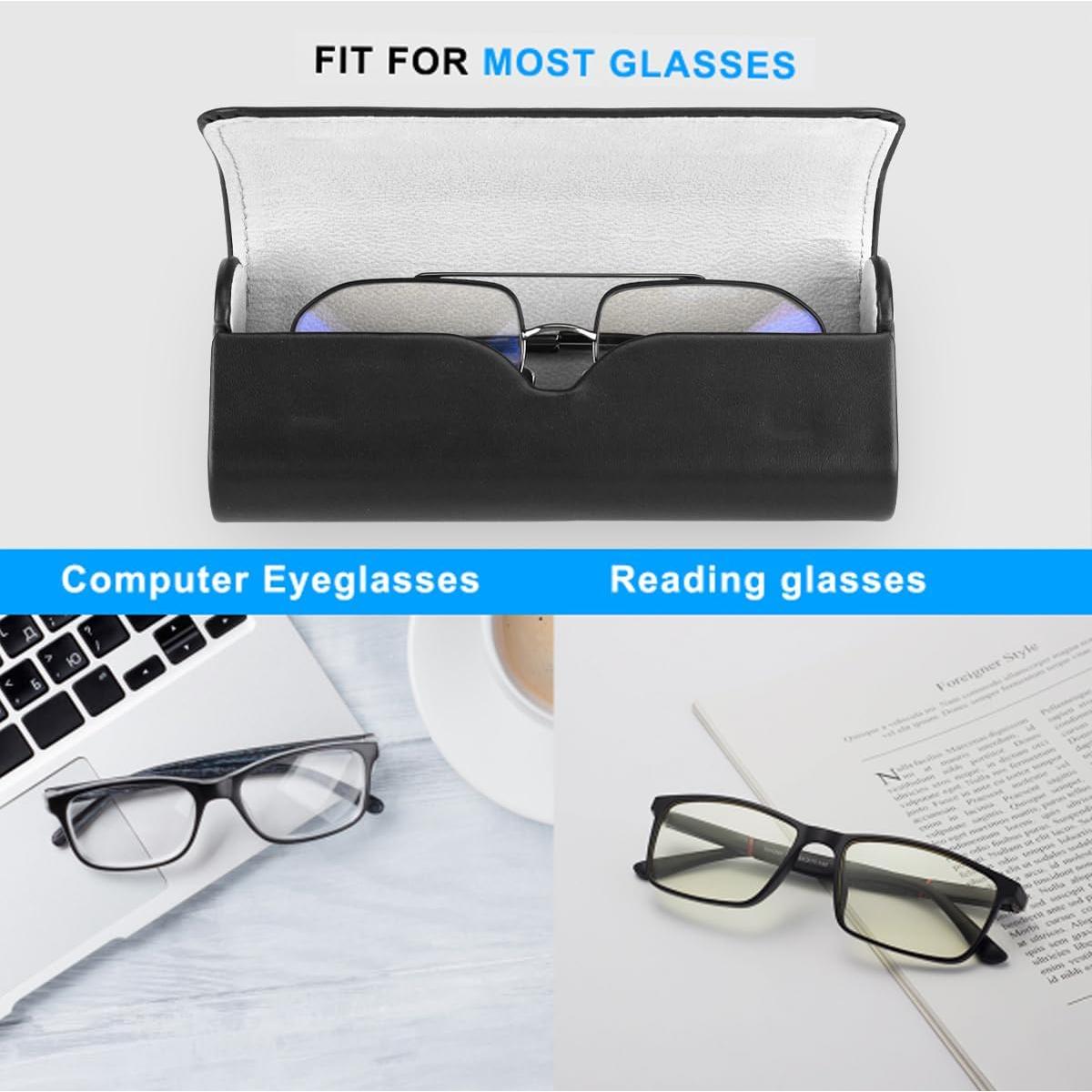 Estuche Duro RayLove para Gafas de Cuero Sintético Negro