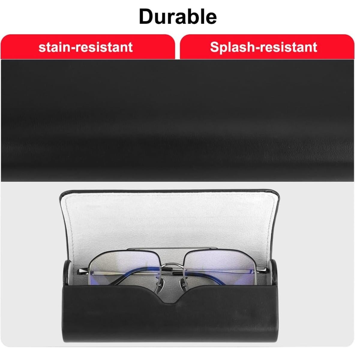 Estuche Duro RayLove para Gafas de Cuero Sintético Negro