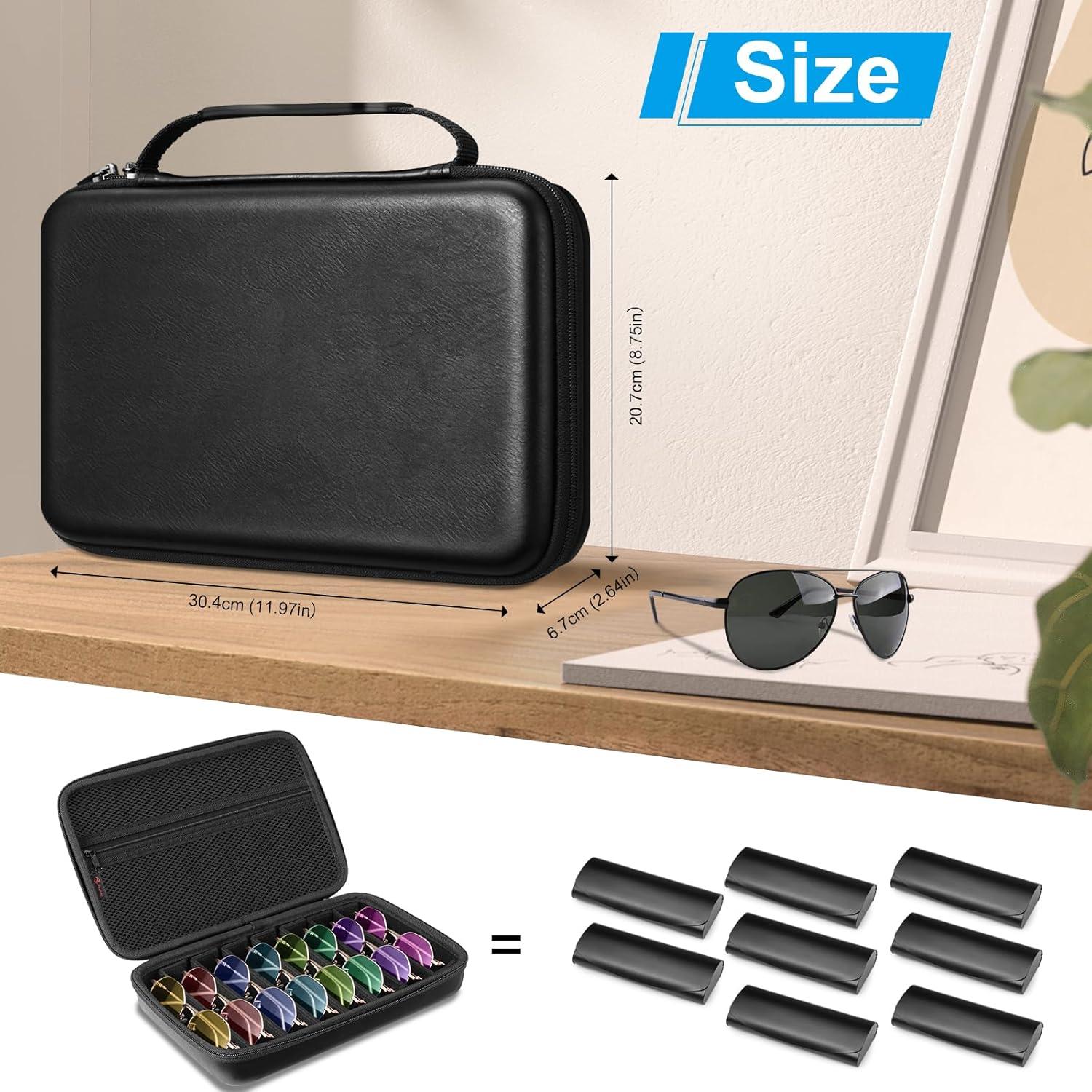 Organizador de Gafas Fintie 8 Compartimentos Negro Vintage