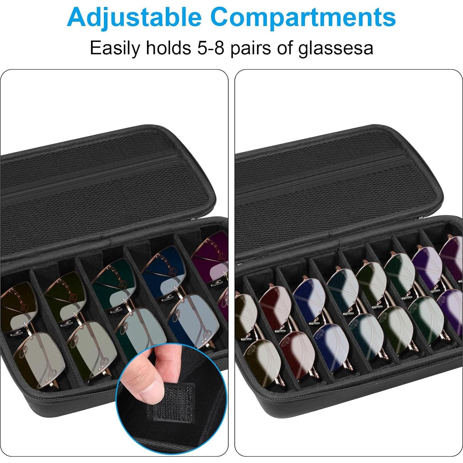 Organizador de Gafas Fintie 8 Compartimentos Negro Vintage