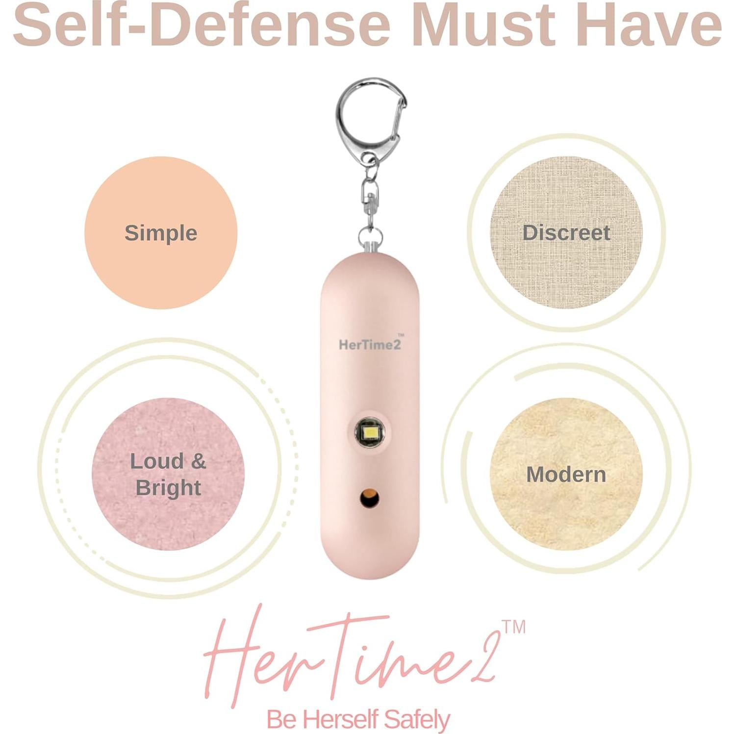 Alarma de Seguridad Personal HerTime2 Oro Rosa 130 dB