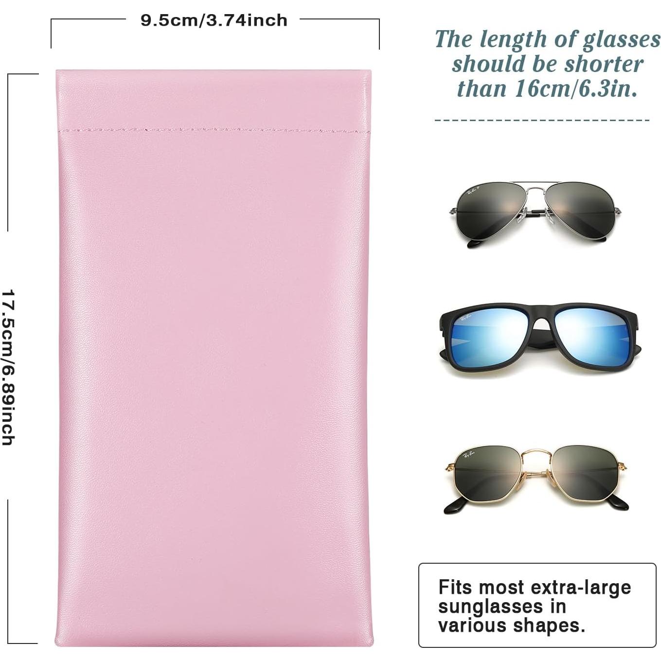 MoKo Funda de Gafas de Sol Cuero Suave Rosa y Verde Menta