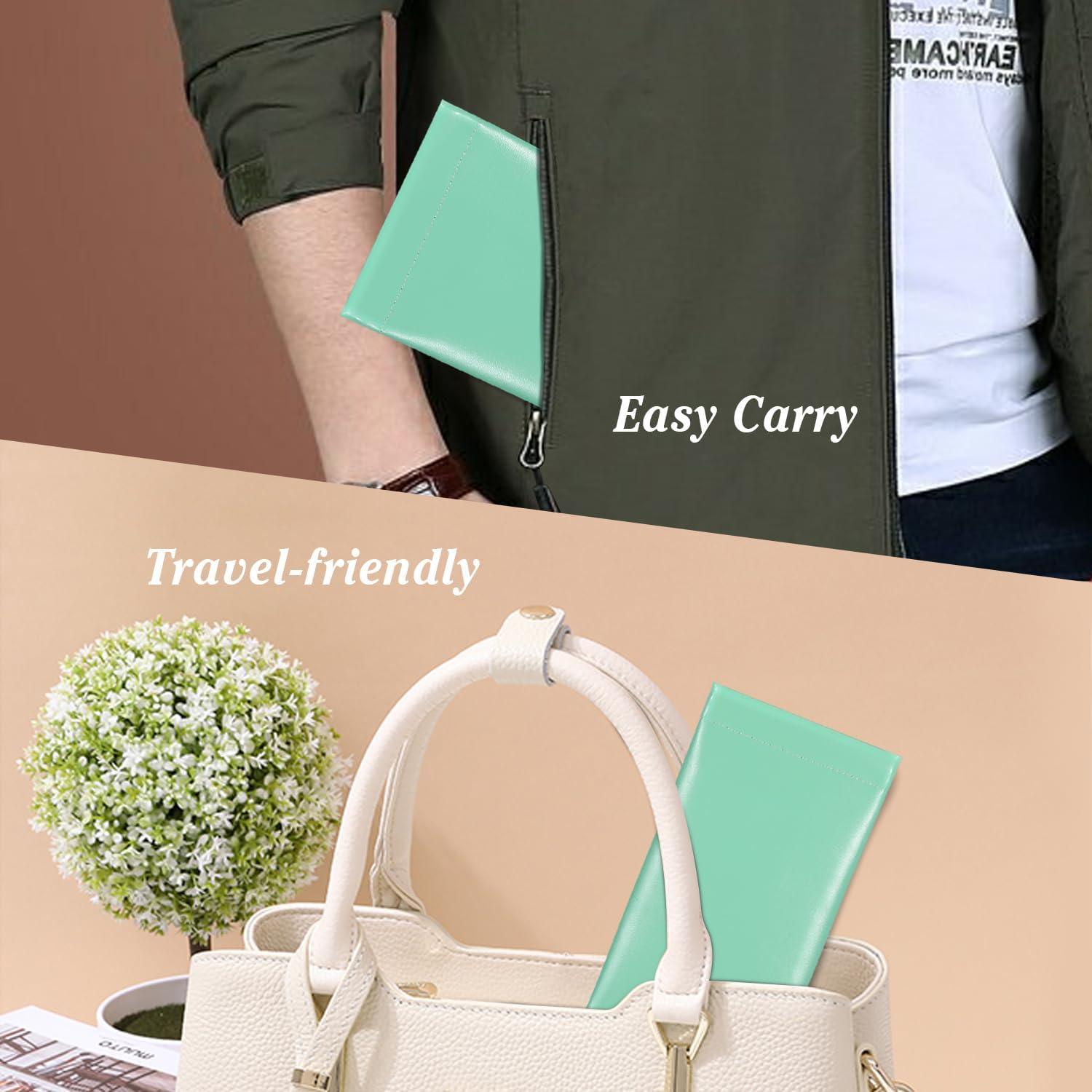 MoKo Funda de Gafas de Sol Cuero Suave Rosa y Verde Menta