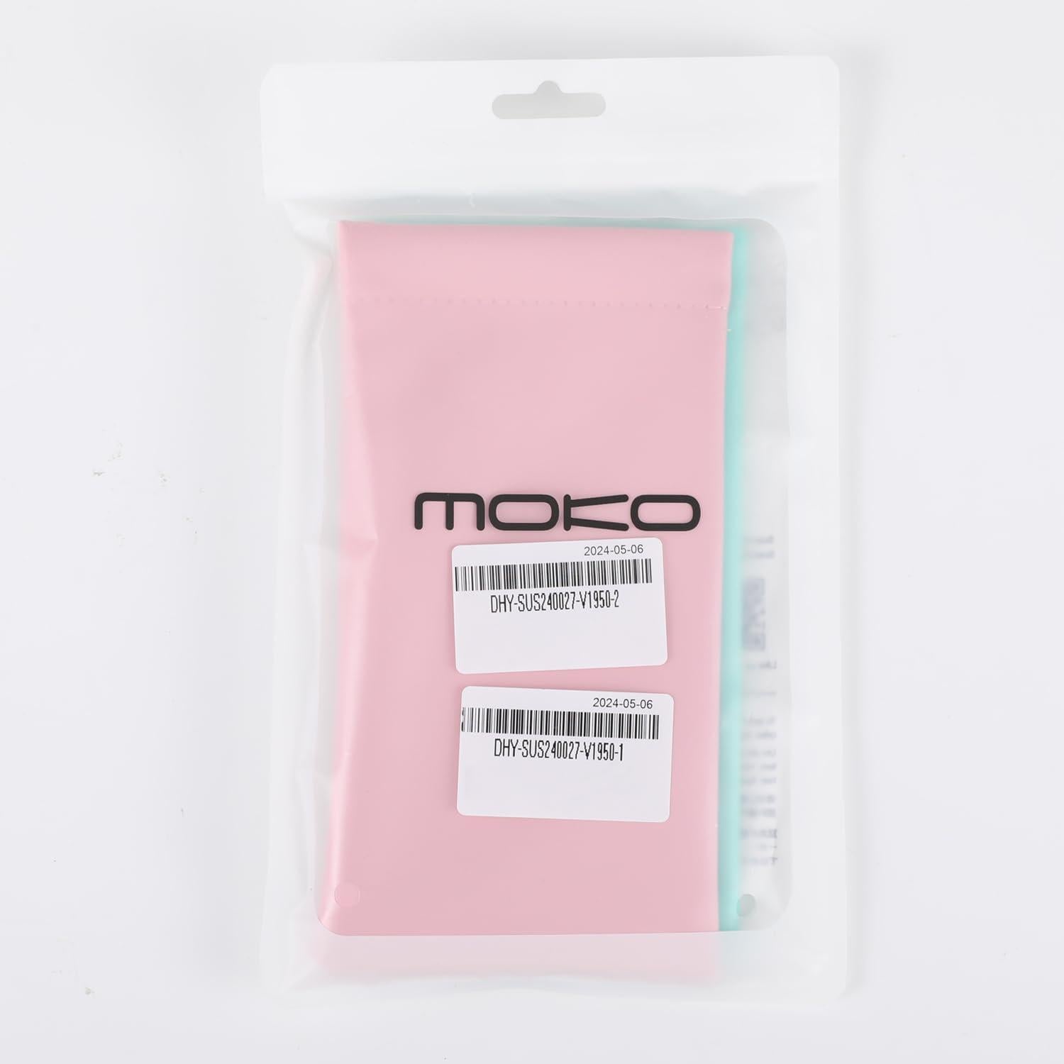 MoKo Funda de Gafas de Sol Cuero Suave Rosa y Verde Menta