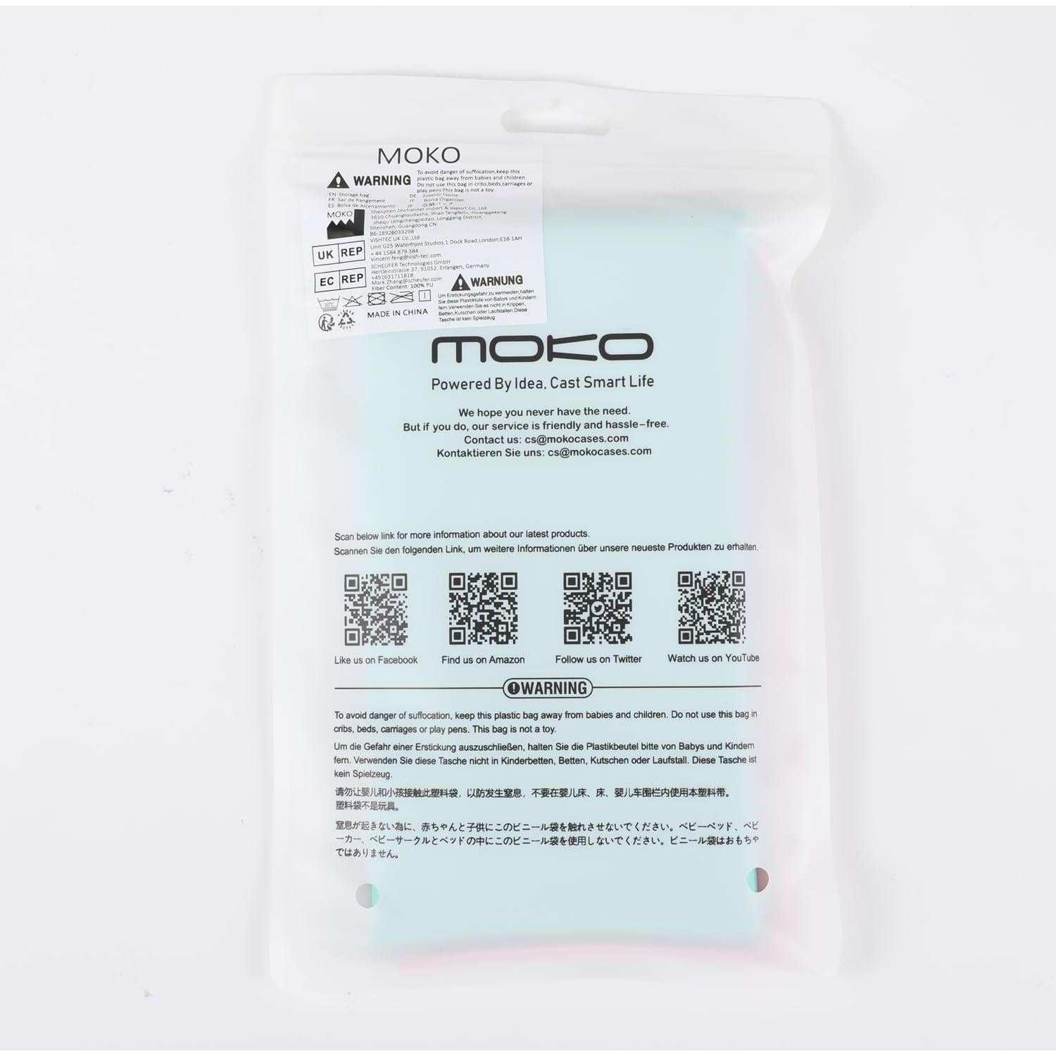 MoKo Funda de Gafas de Sol Cuero Suave Rosa y Verde Menta