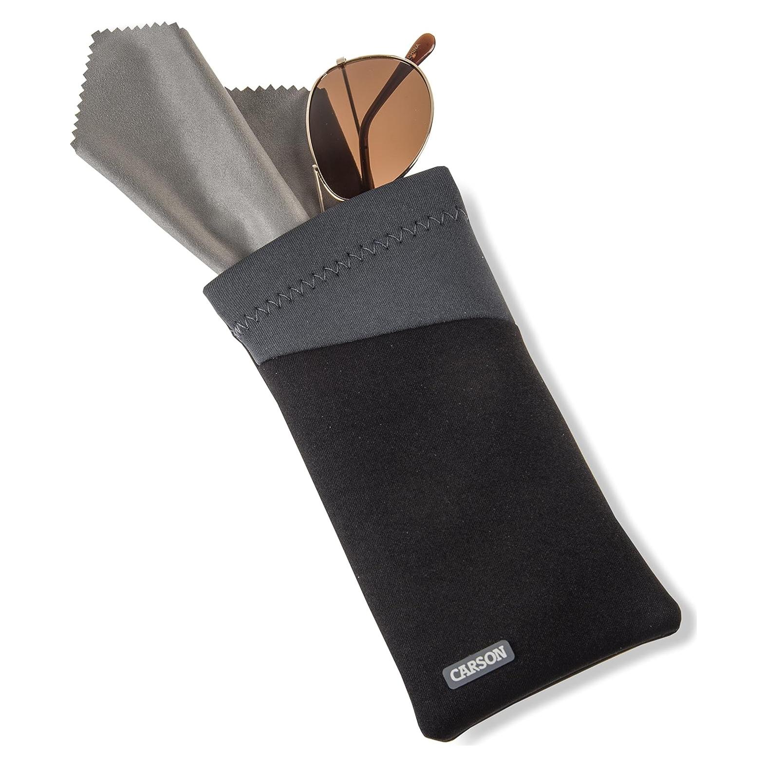 Funda para Gafas Carson con Paño Microfibra Gris