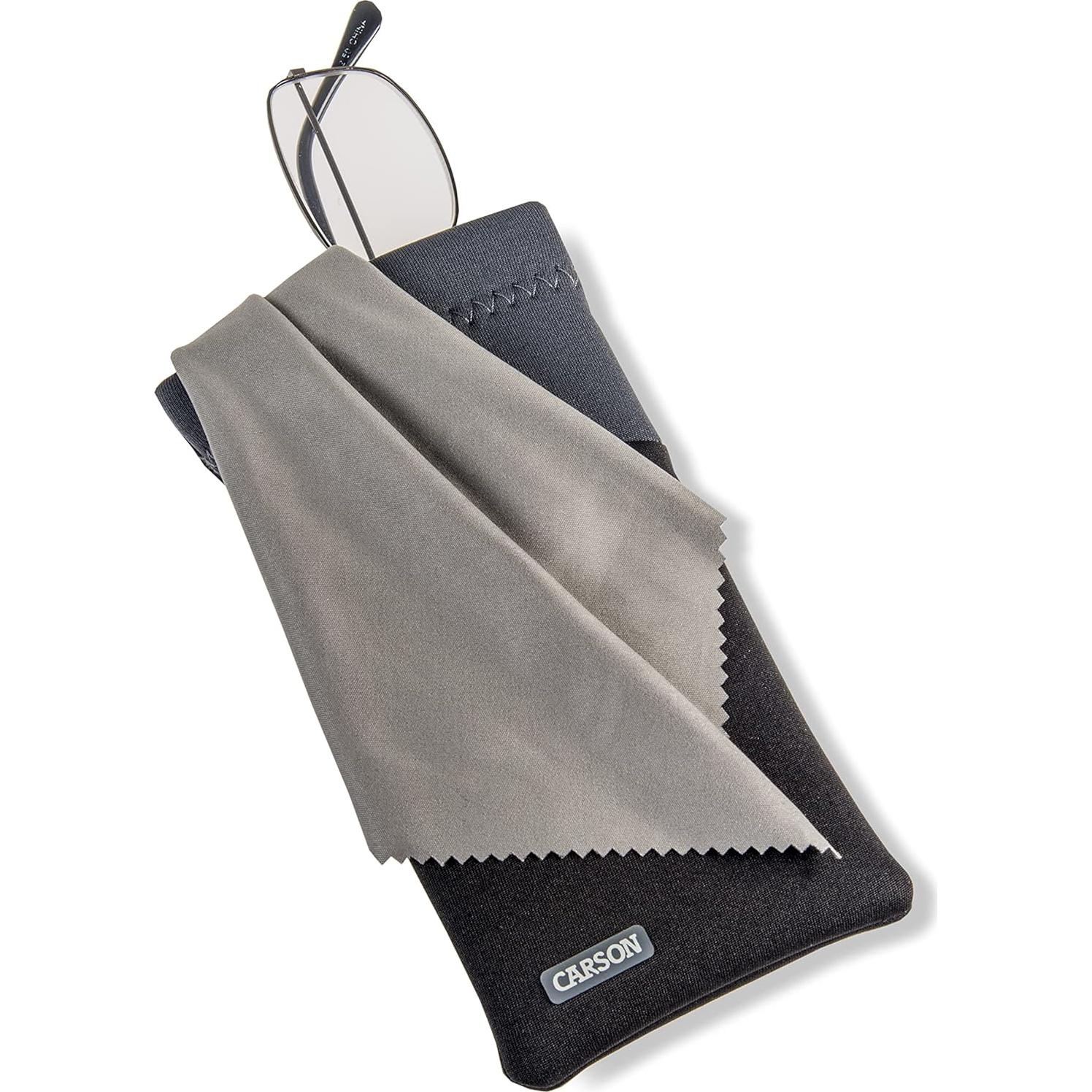 Funda para Gafas Carson con Paño Microfibra Gris