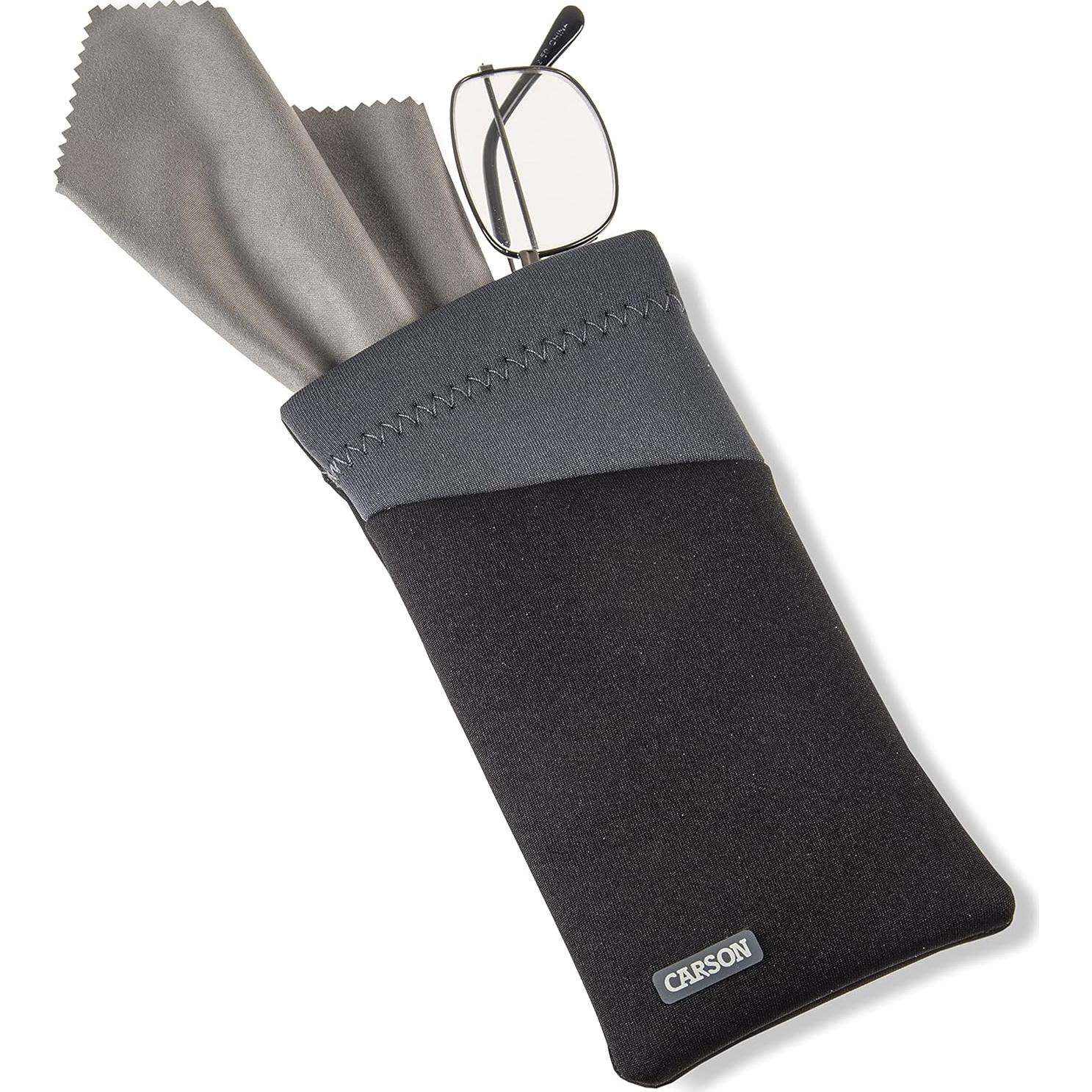 Funda para Gafas Carson con Paño Microfibra Gris