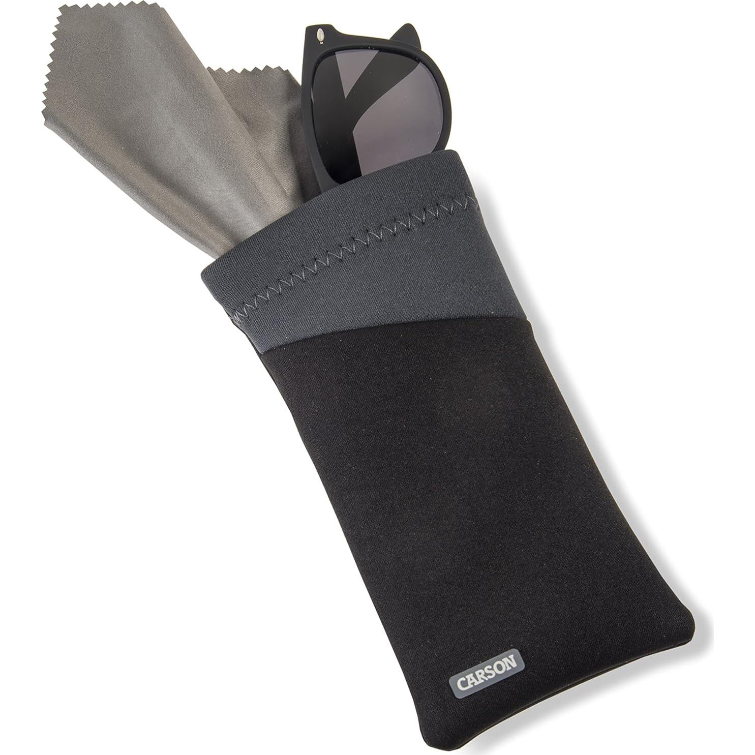 Funda para Gafas Carson con Paño Microfibra Gris
