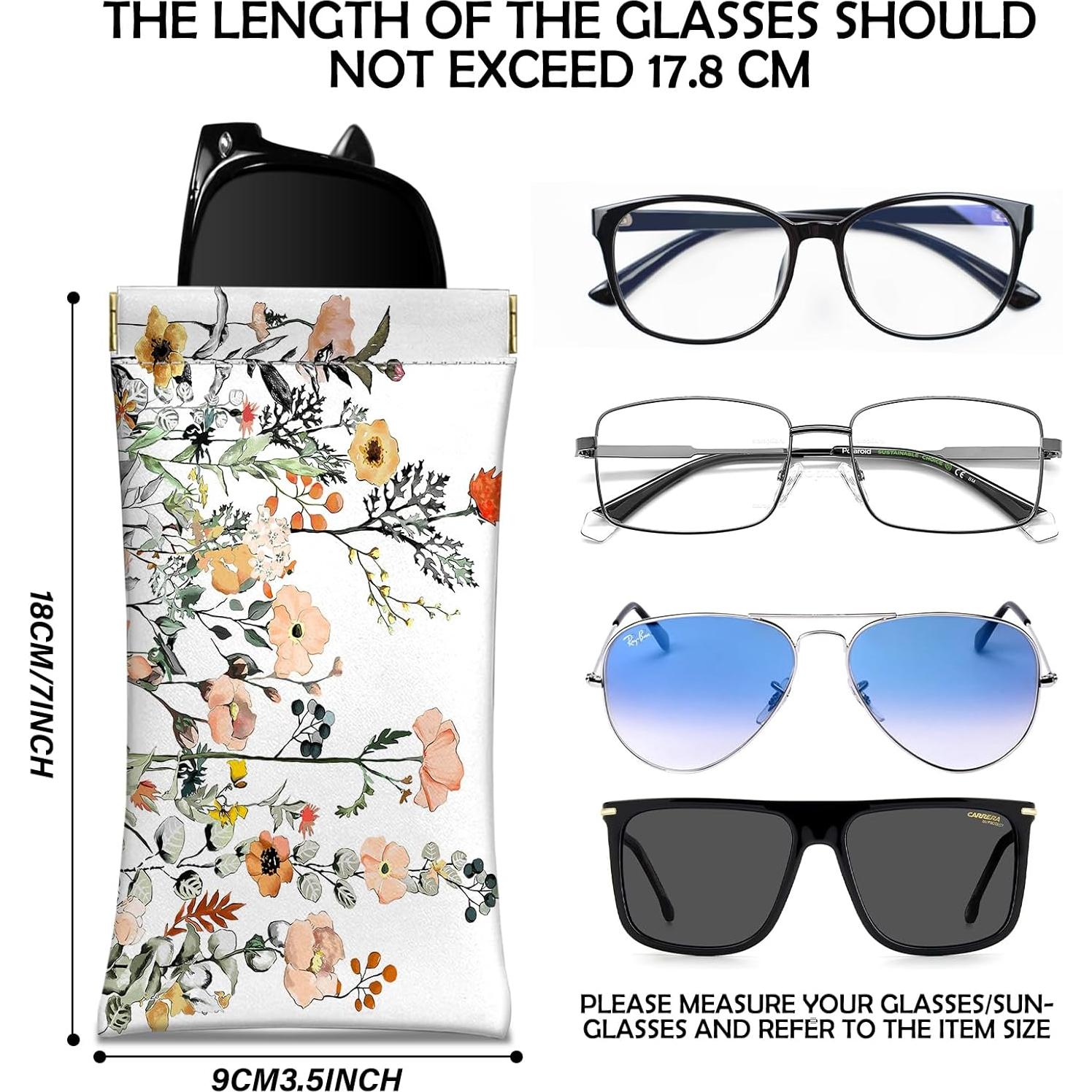 Estuche de Gafas 2 PCS Cuero PU con Paño de Limpieza