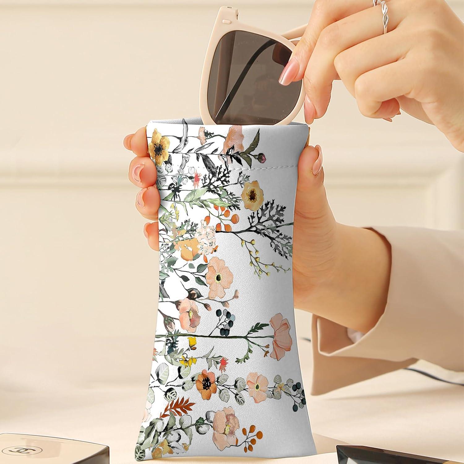 Estuche de Gafas 2 PCS Cuero PU con Paño de Limpieza