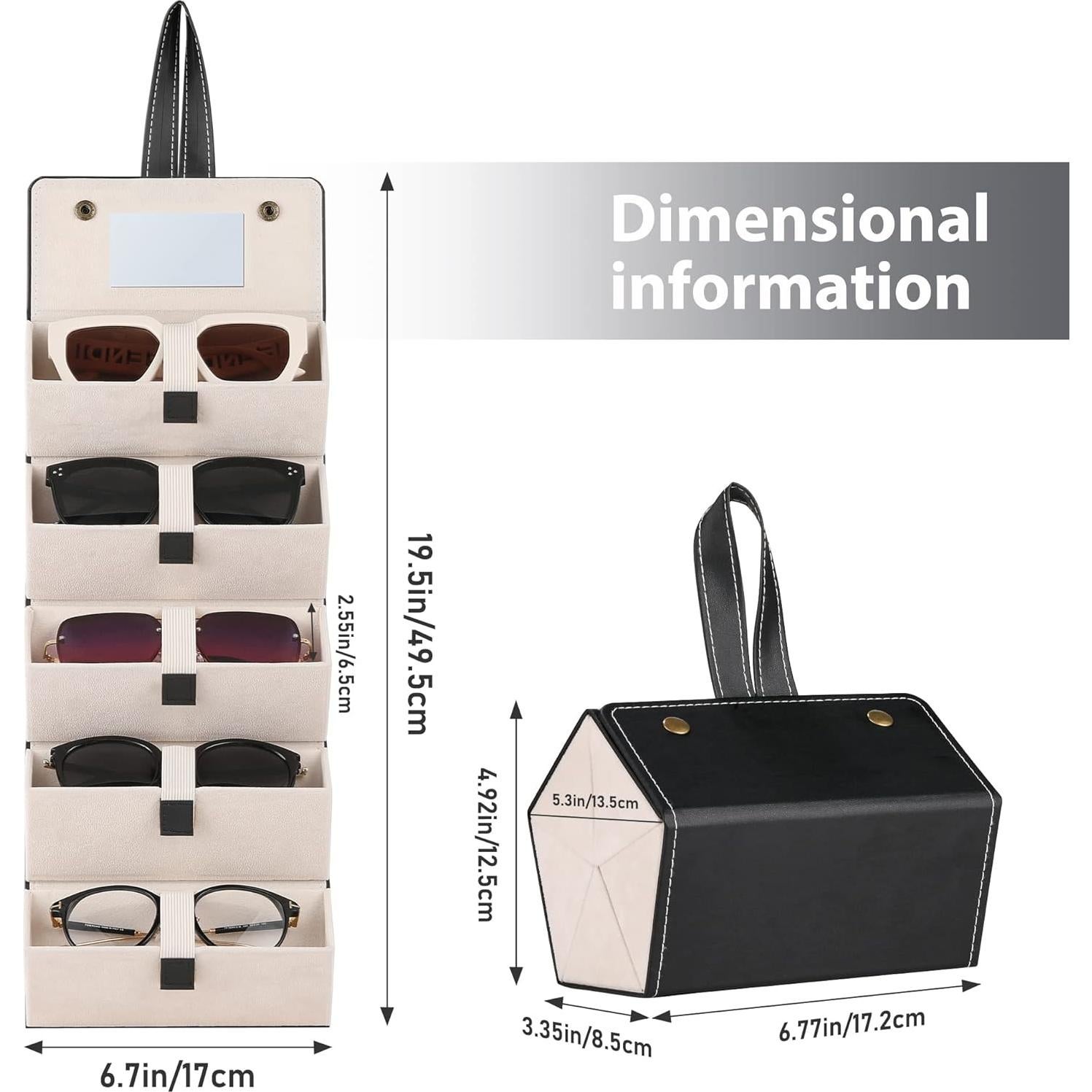 Organizador de Gafas de Sol Muf Travel 5 Compartimentos Negro